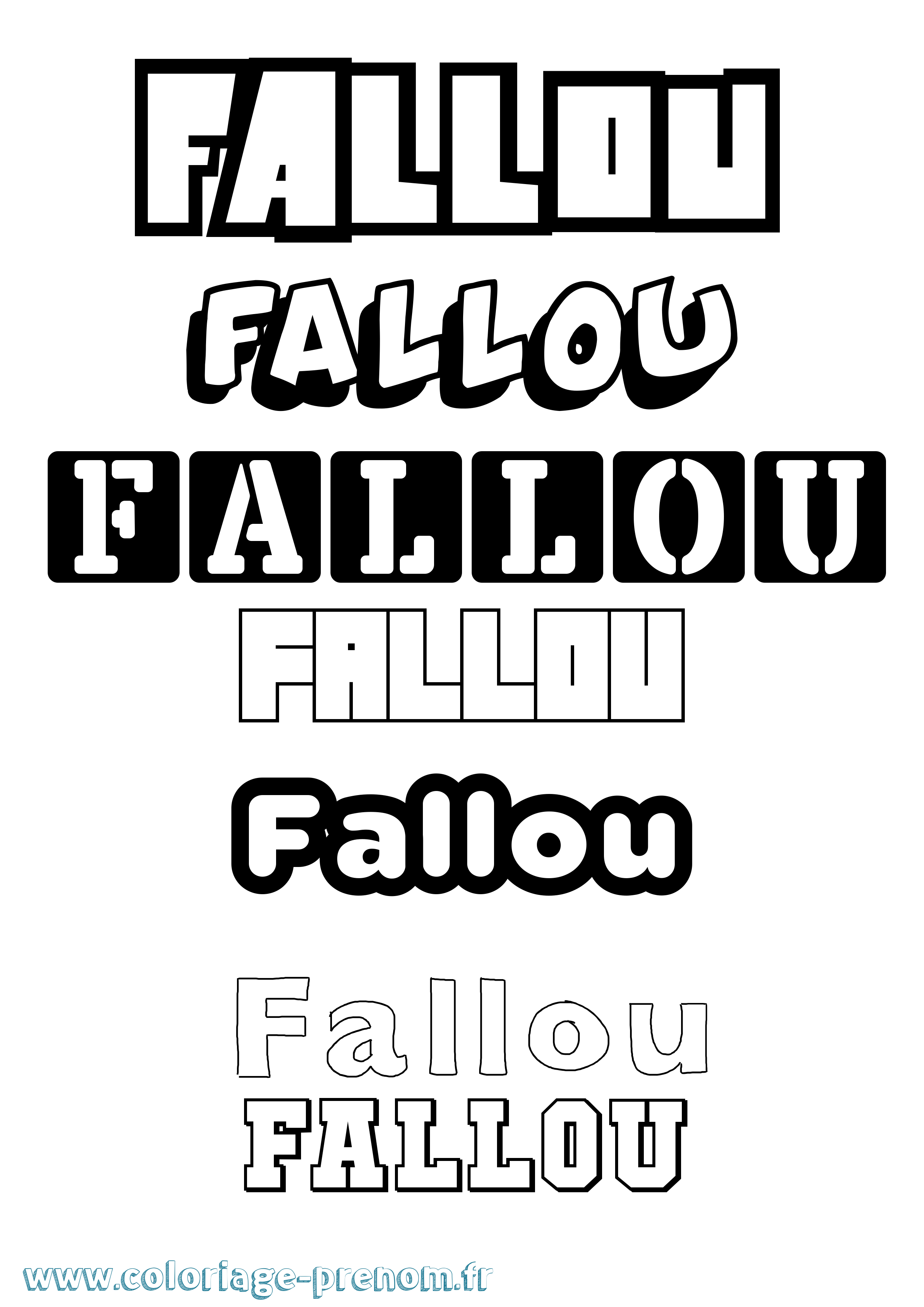 Coloriage Fallou Simple Coloriage prénom Fallou Simple