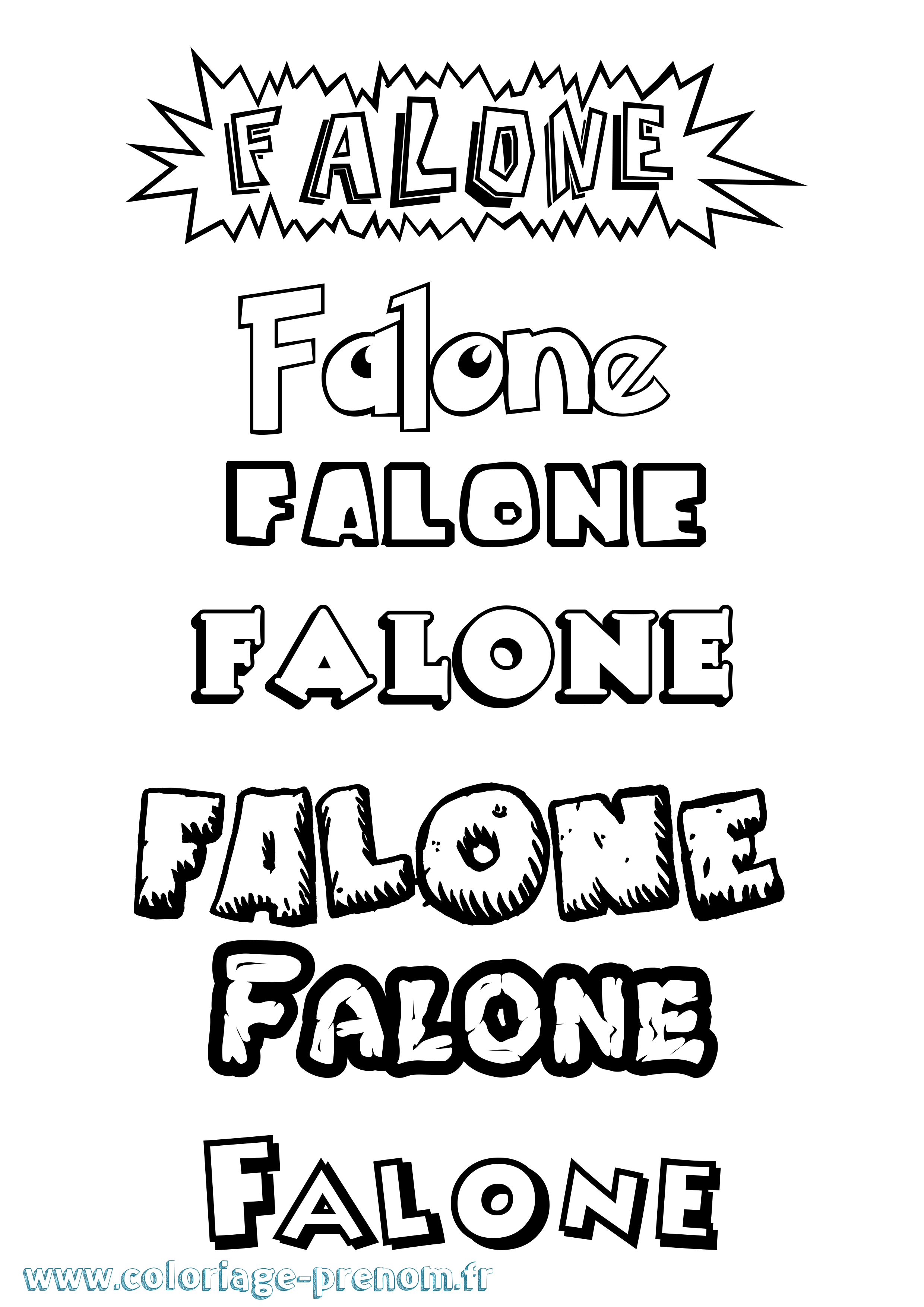 Coloriage prénom Falone Dessin Animé