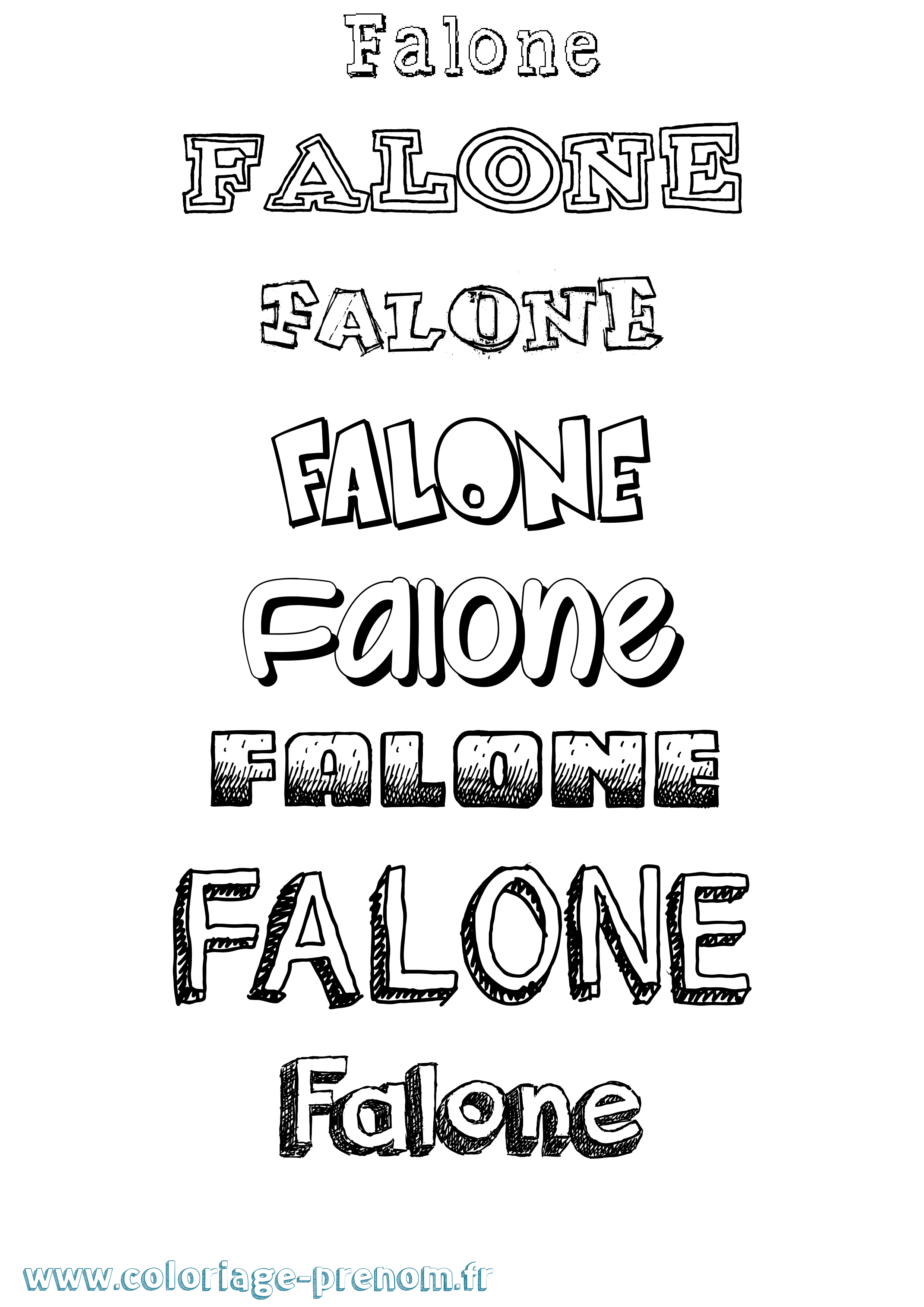 Coloriage prénom Falone Dessiné