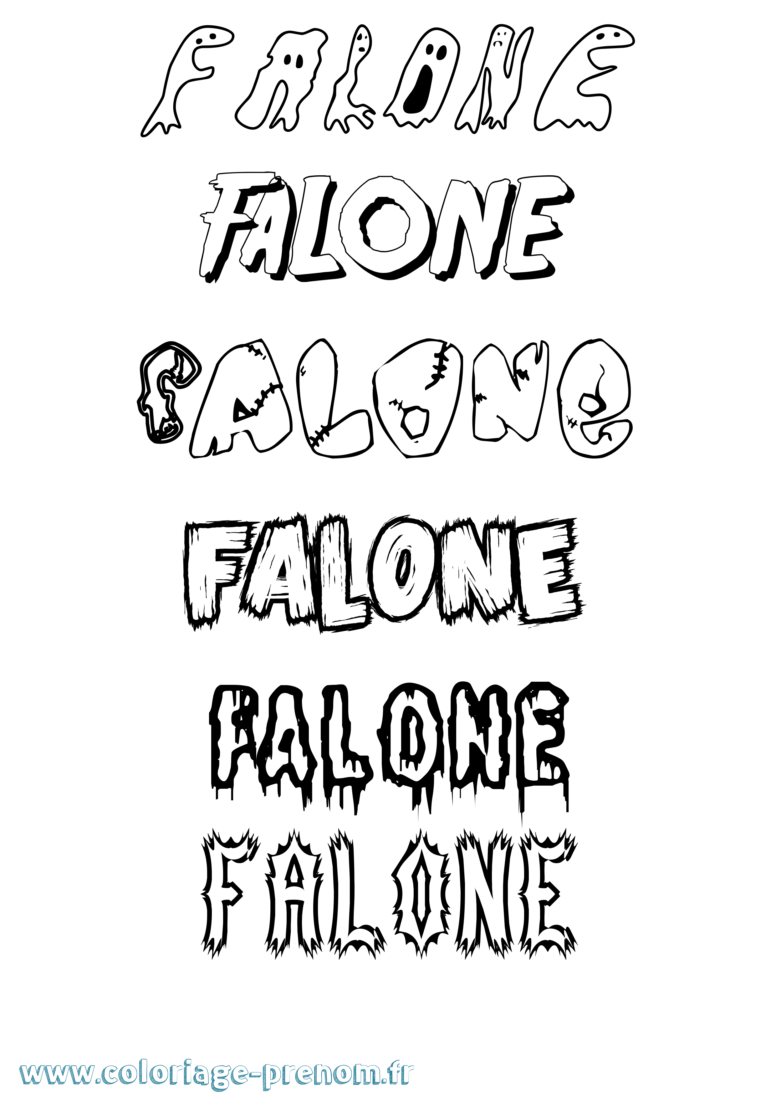 Coloriage prénom Falone Frisson
