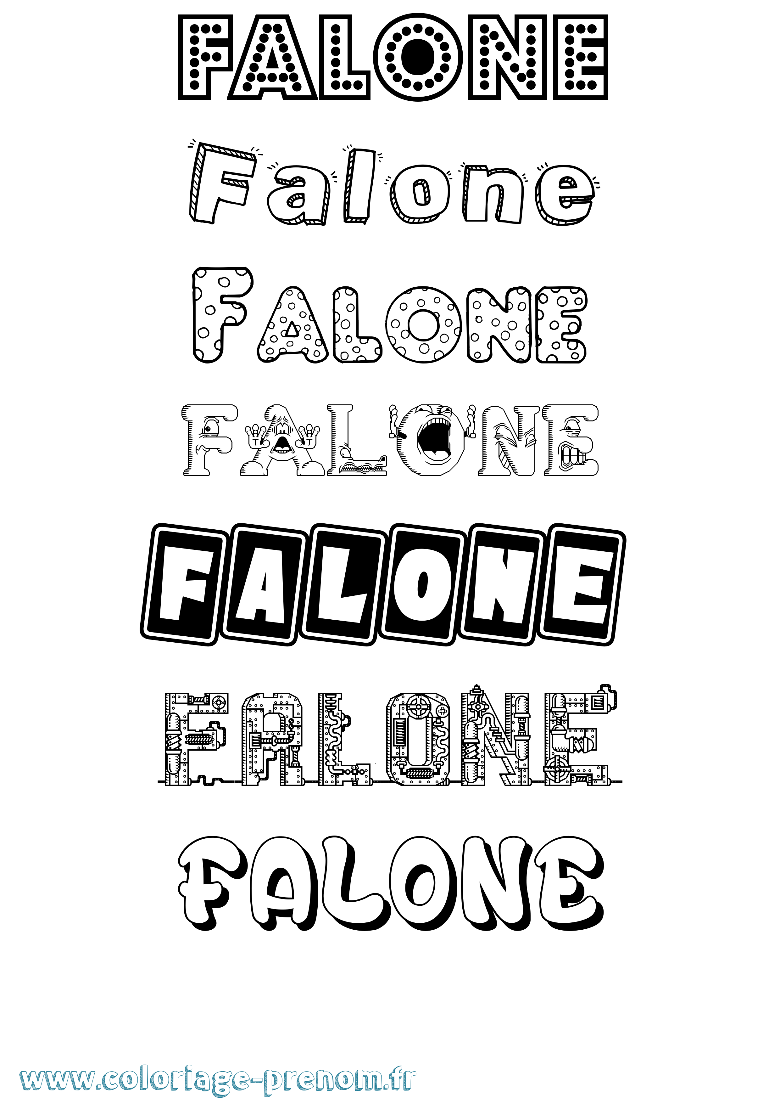 Coloriage prénom Falone Fun