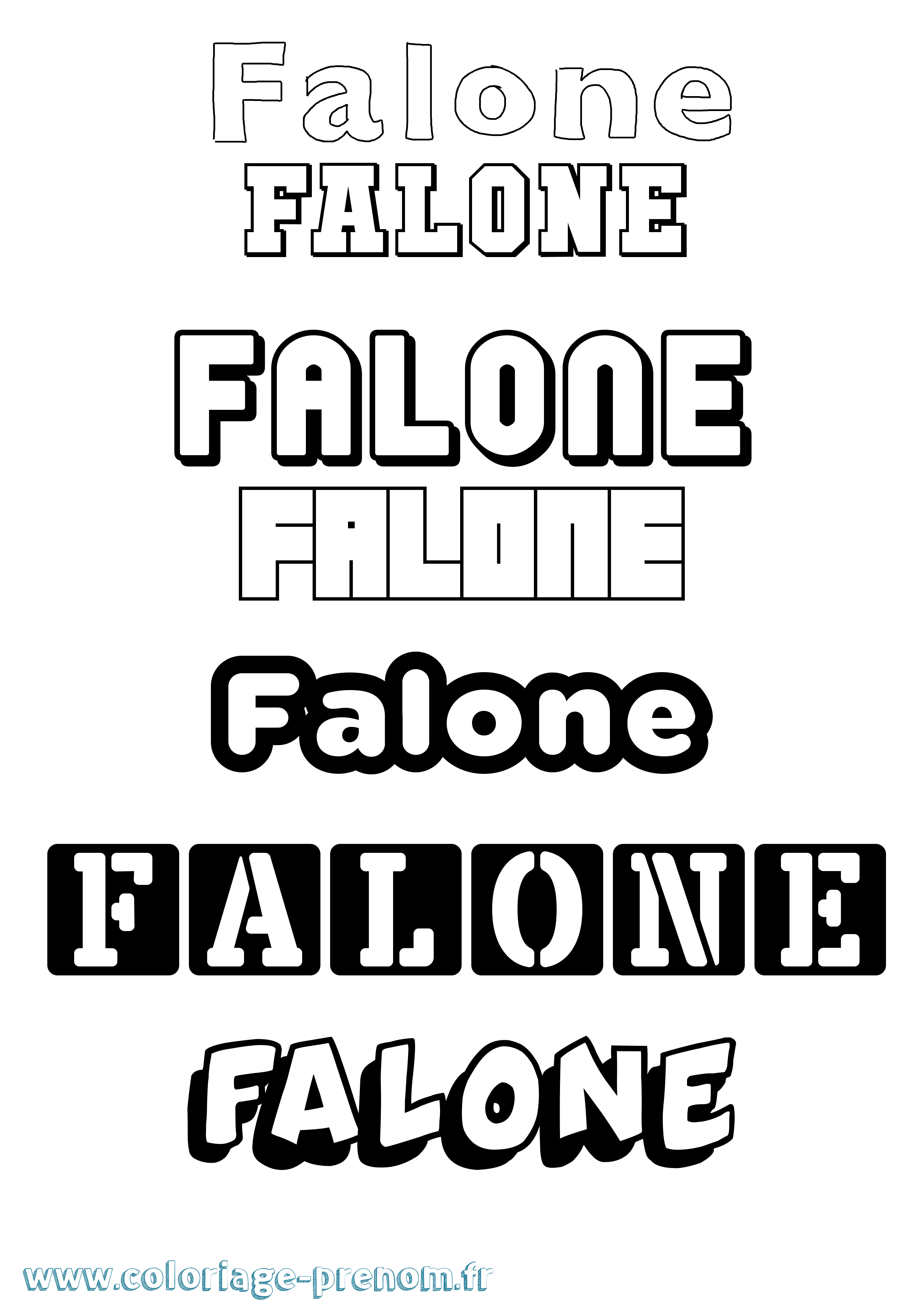 Coloriage prénom Falone Simple