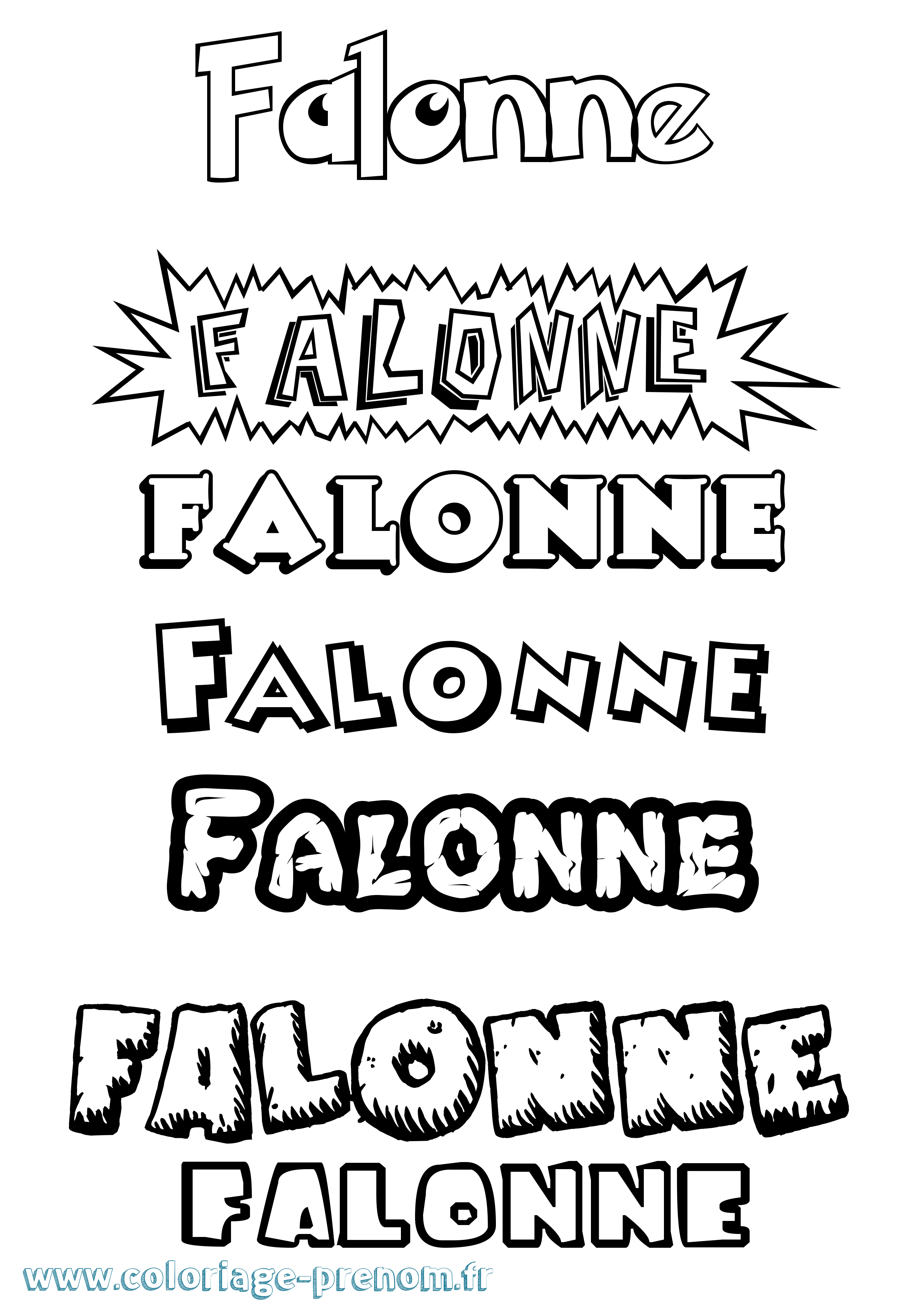 Coloriage Falonne Dessin Animé Coloriage prénom Falonne Dessin Animé