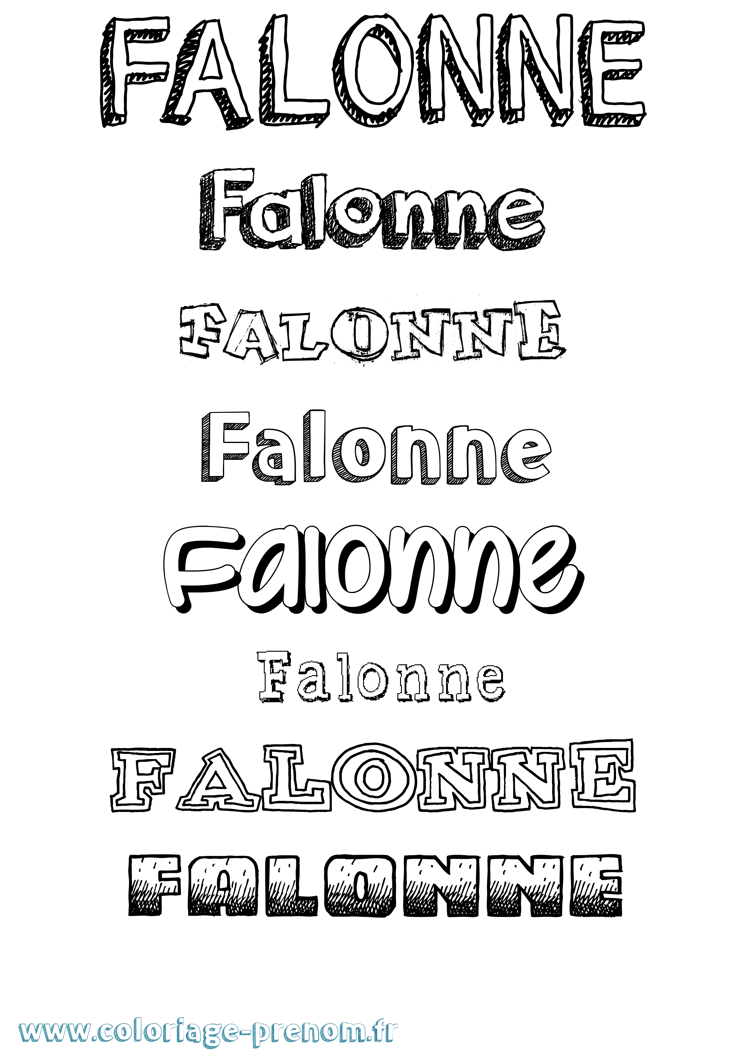 Coloriage Falonne Dessiné Coloriage prénom Falonne Dessiné