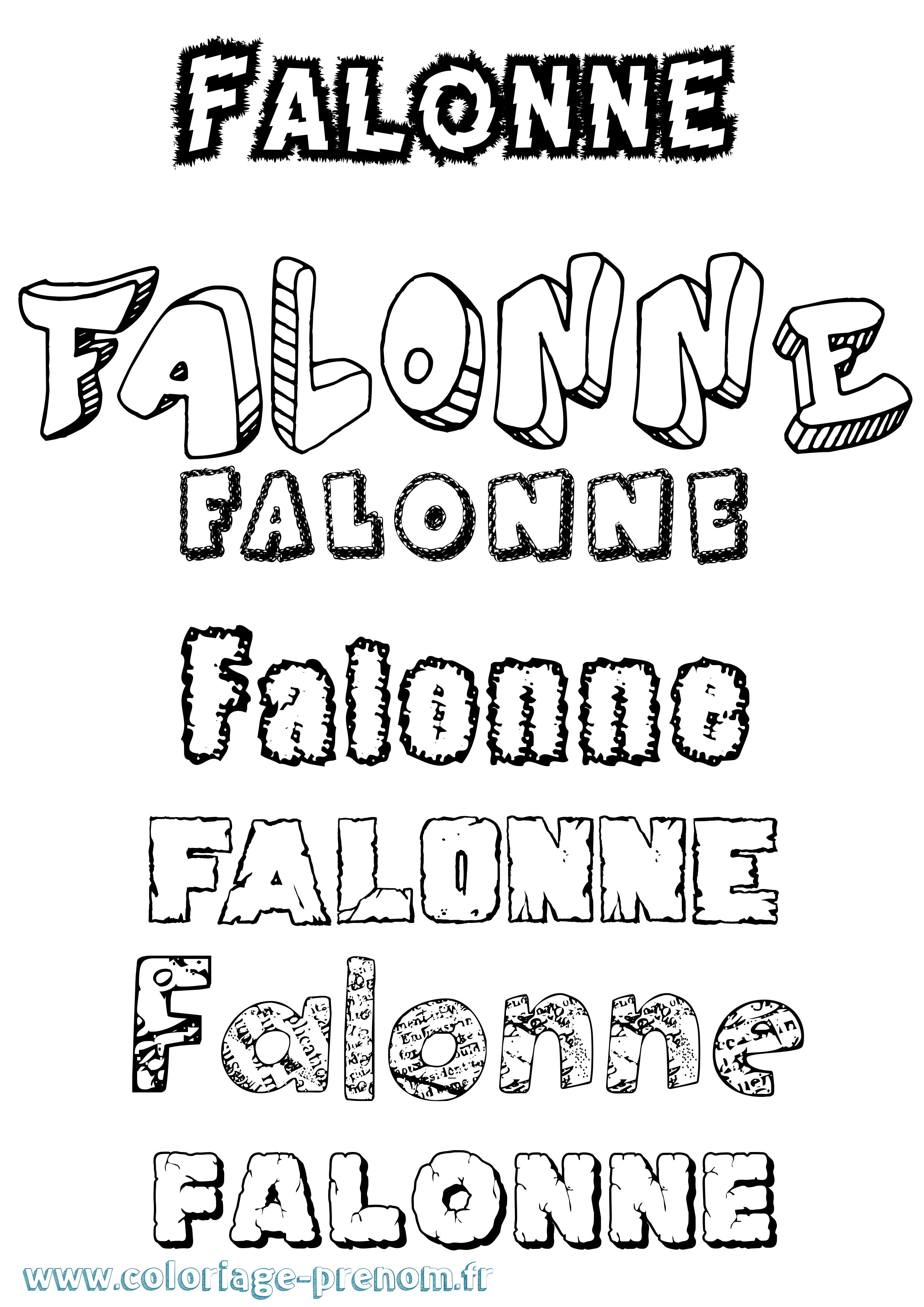 Coloriage prénom Falonne Destructuré