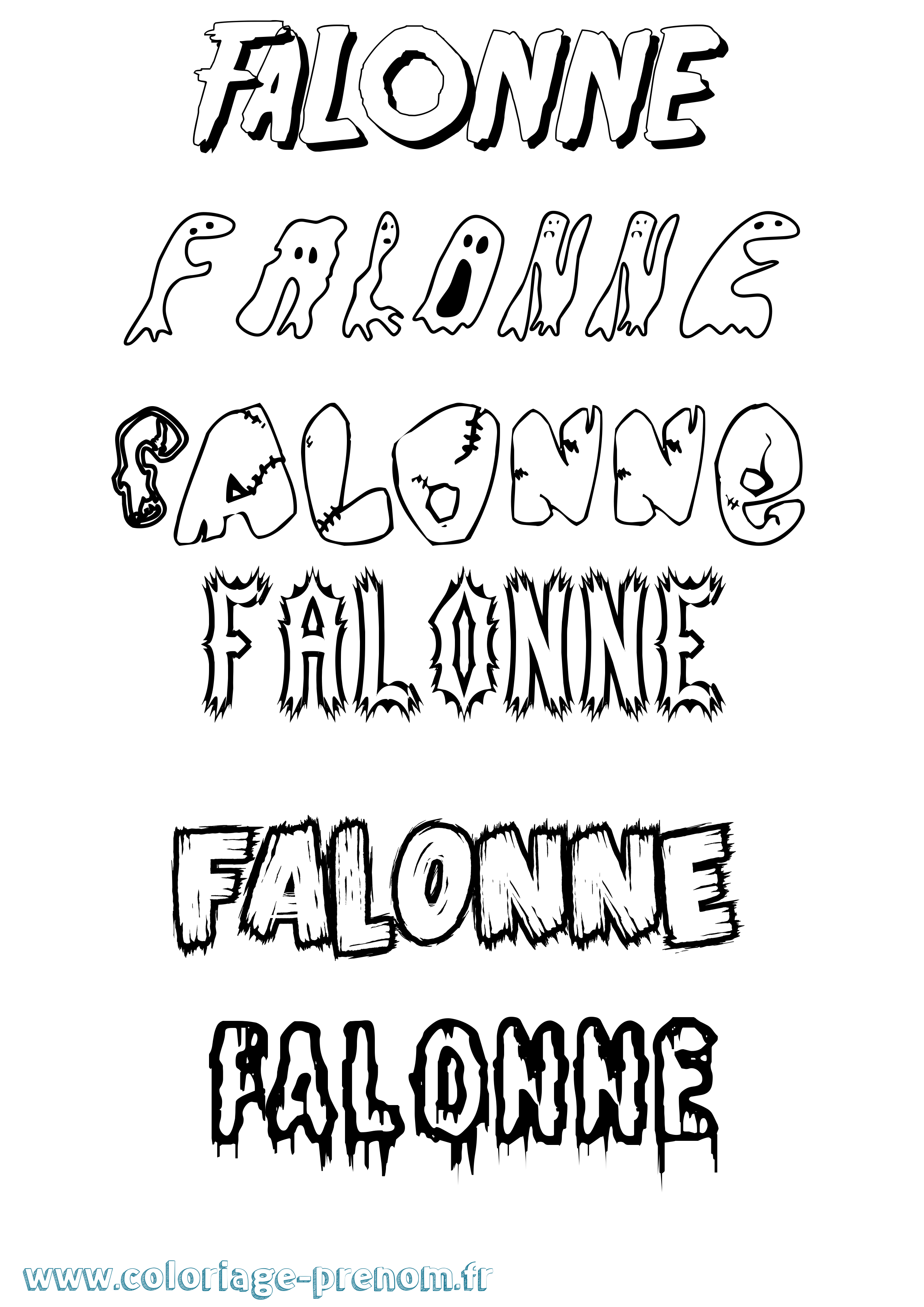 Coloriage Falonne Frisson Coloriage prénom Falonne Frisson
