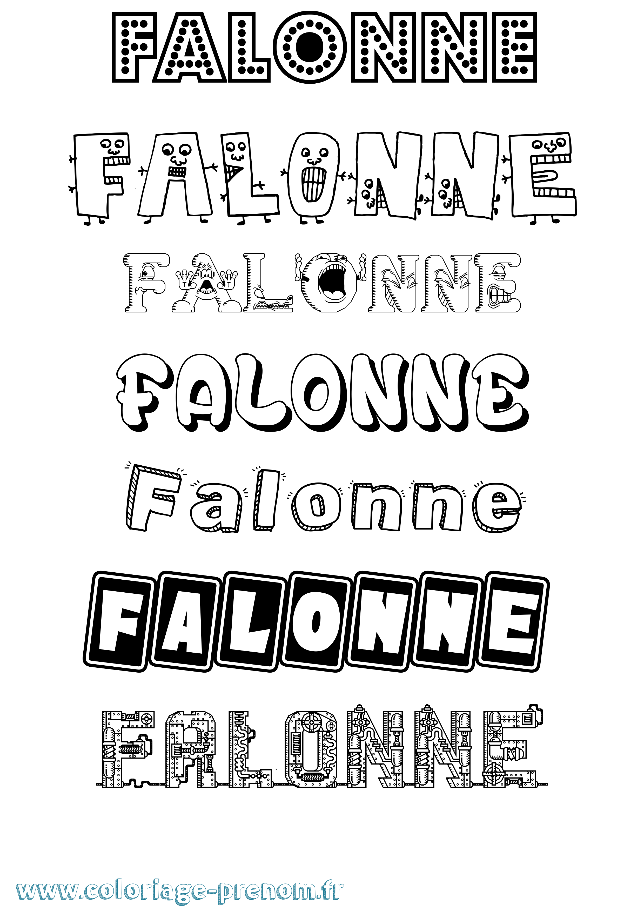 Coloriage prénom Falonne Fun