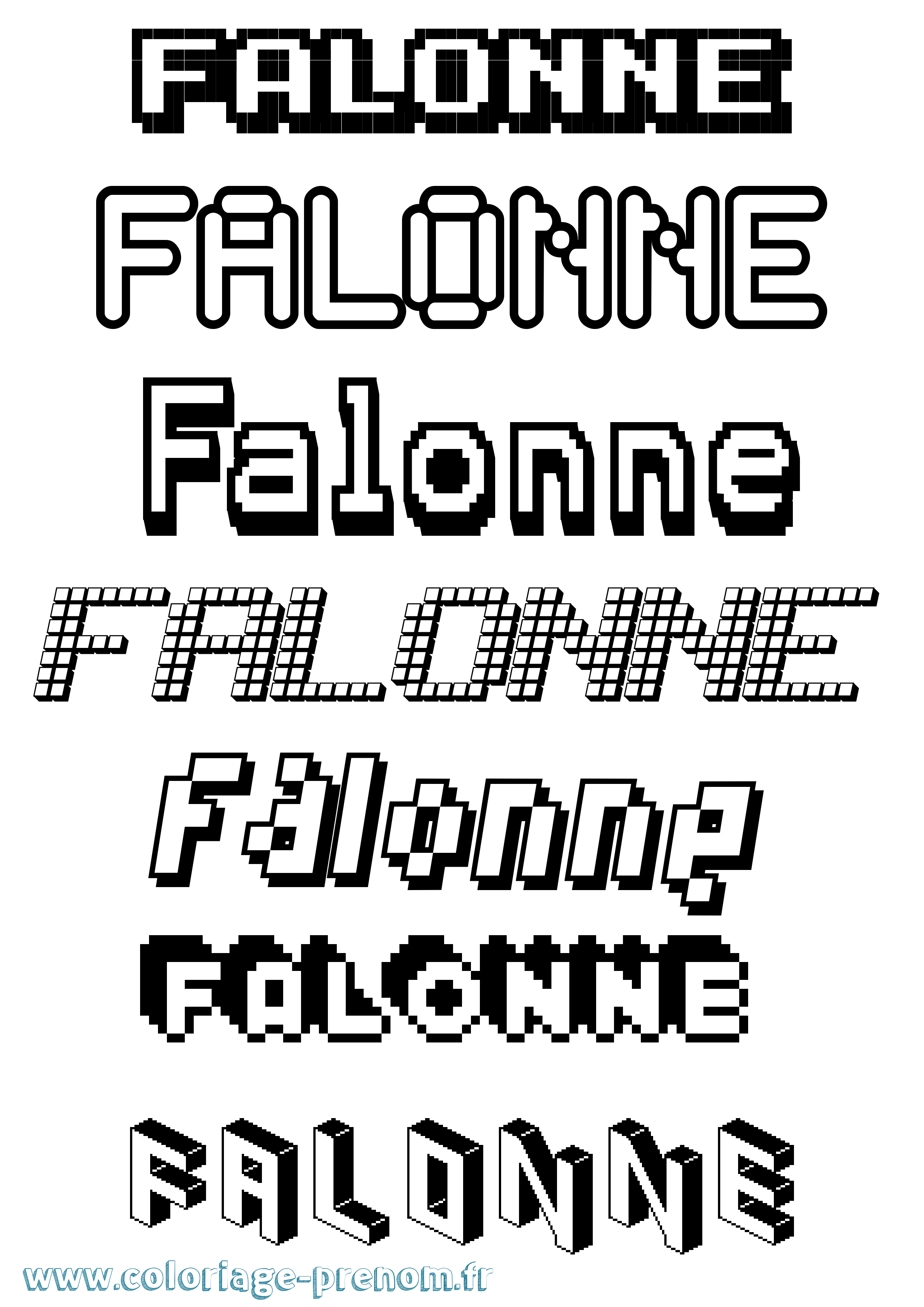 Coloriage Falonne Pixel Coloriage prénom Falonne Pixel