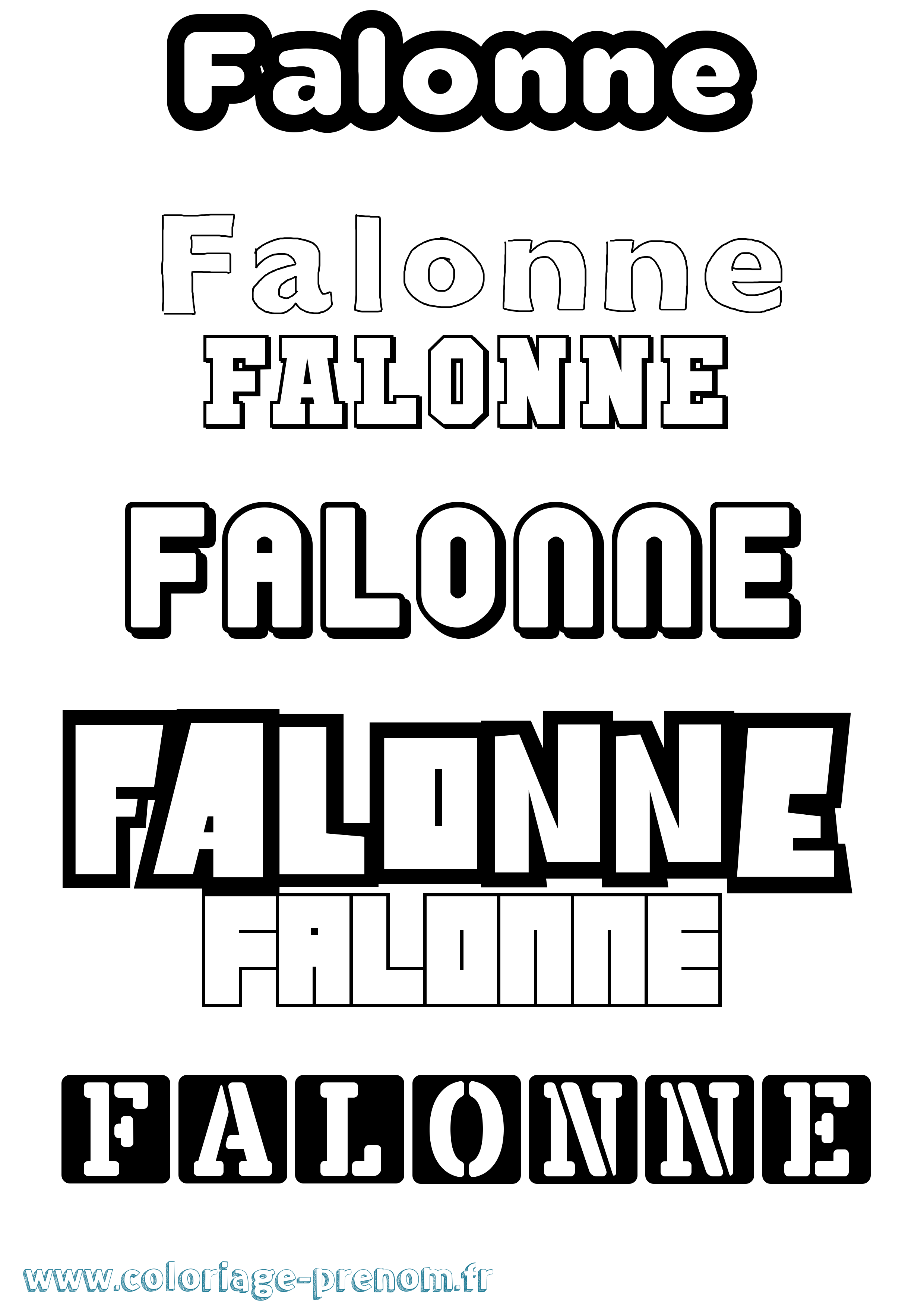 Coloriage prénom Falonne Simple