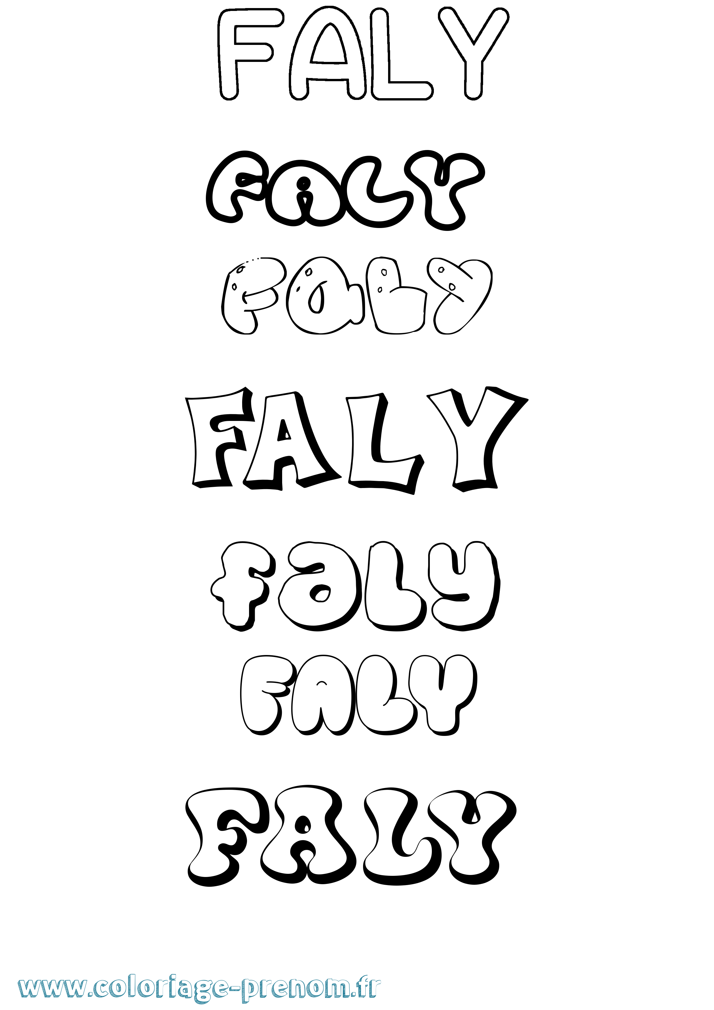Coloriage du prénom Faly à Imprimer ou Télécharger facilement