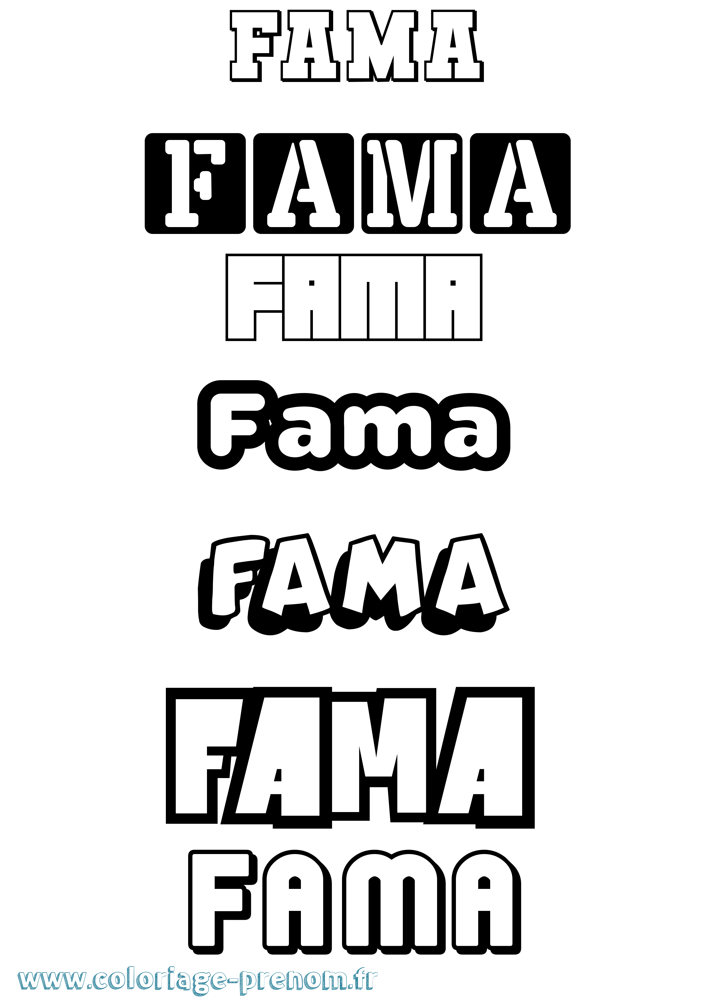 Coloriage prénom Fama Simple