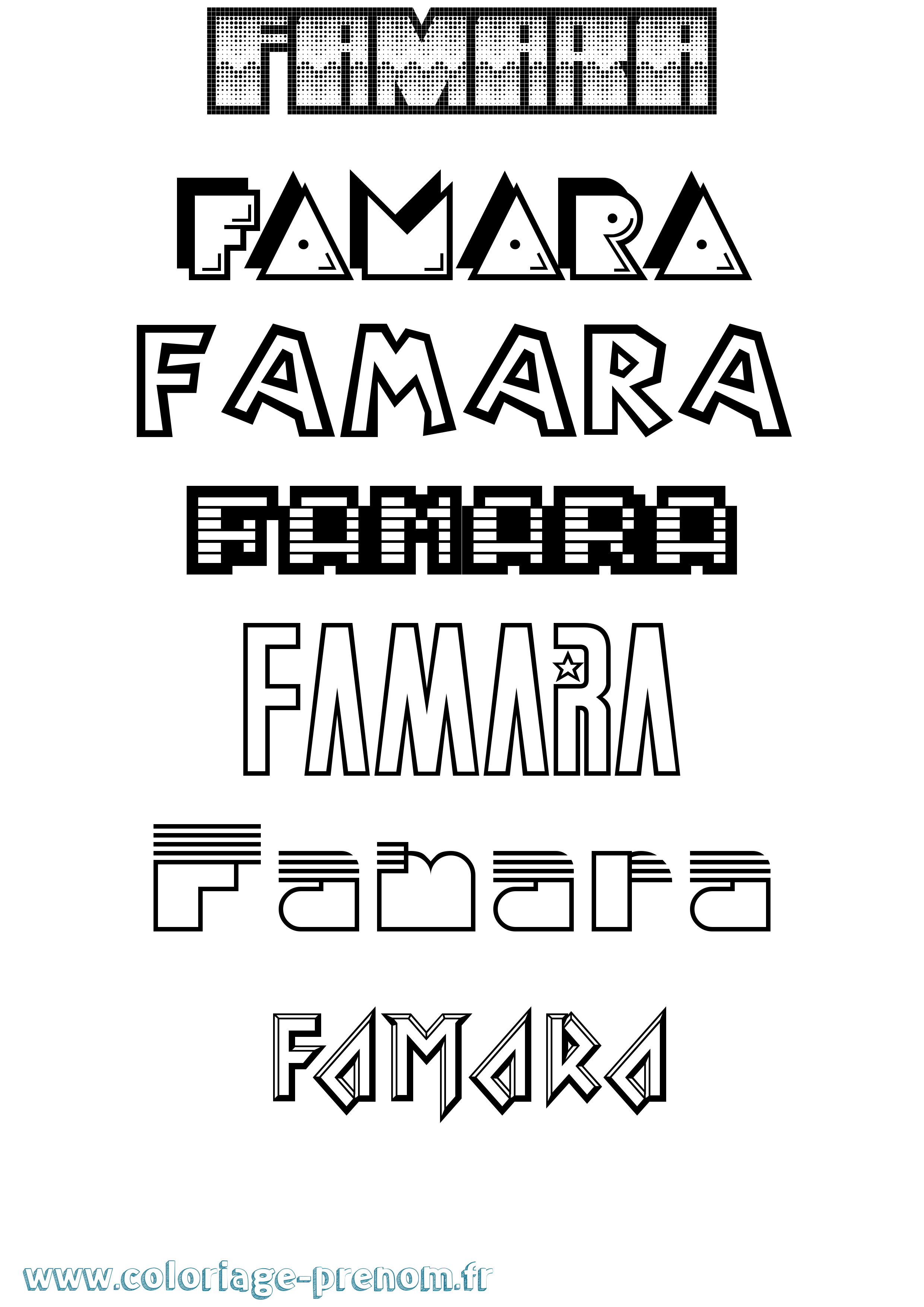 Coloriage prénom Famara Jeux Vidéos