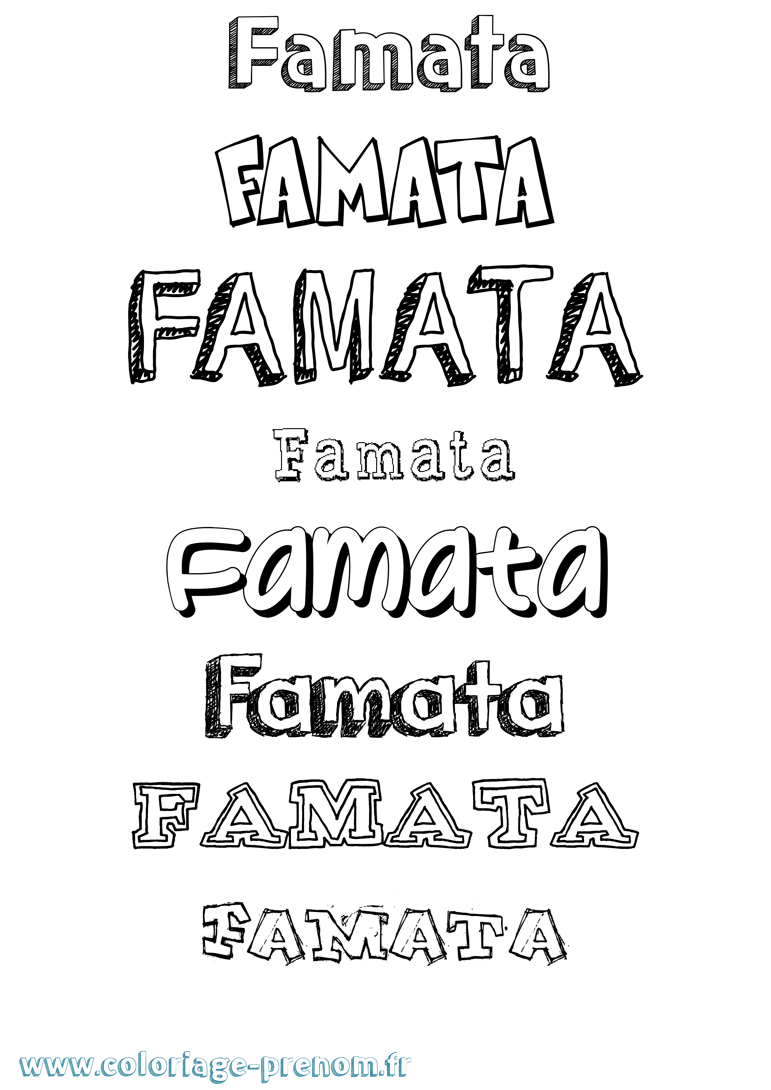 Coloriage Famata Dessiné Coloriage prénom Famata Dessiné