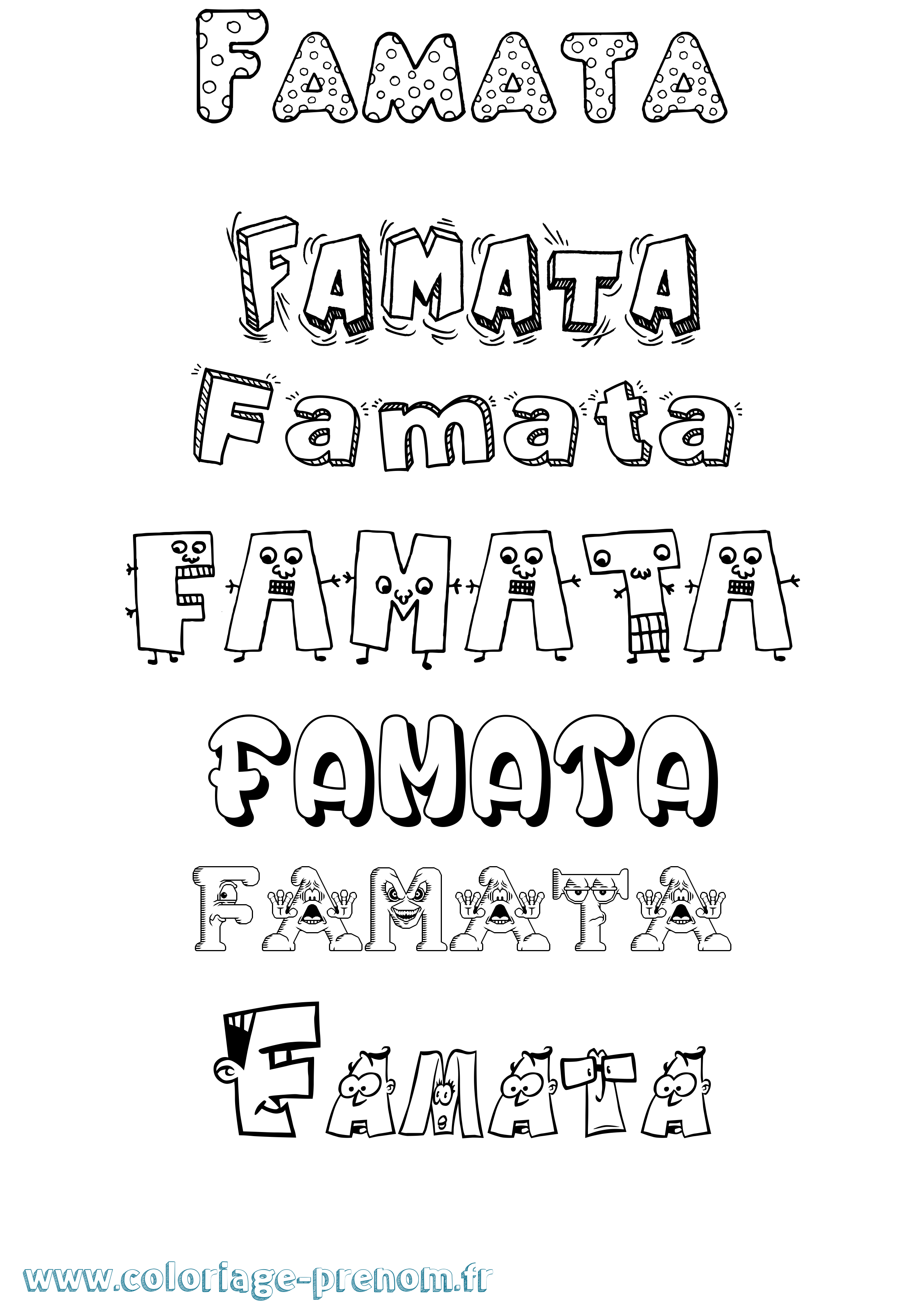 Coloriage Famata Fun Coloriage prénom Famata Fun