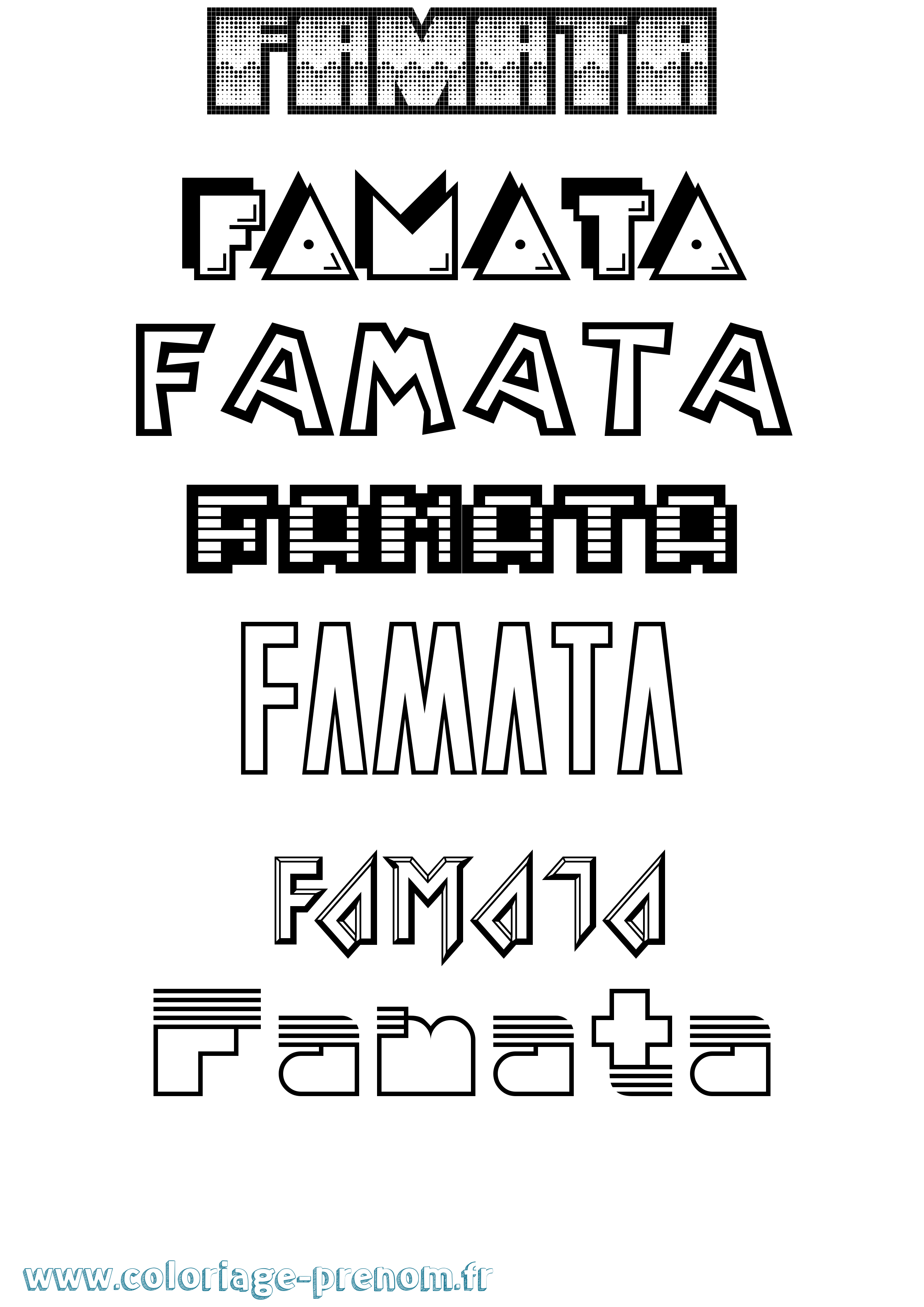 Coloriage Famata Jeux Vidéos Coloriage prénom Famata Jeux Vidéos