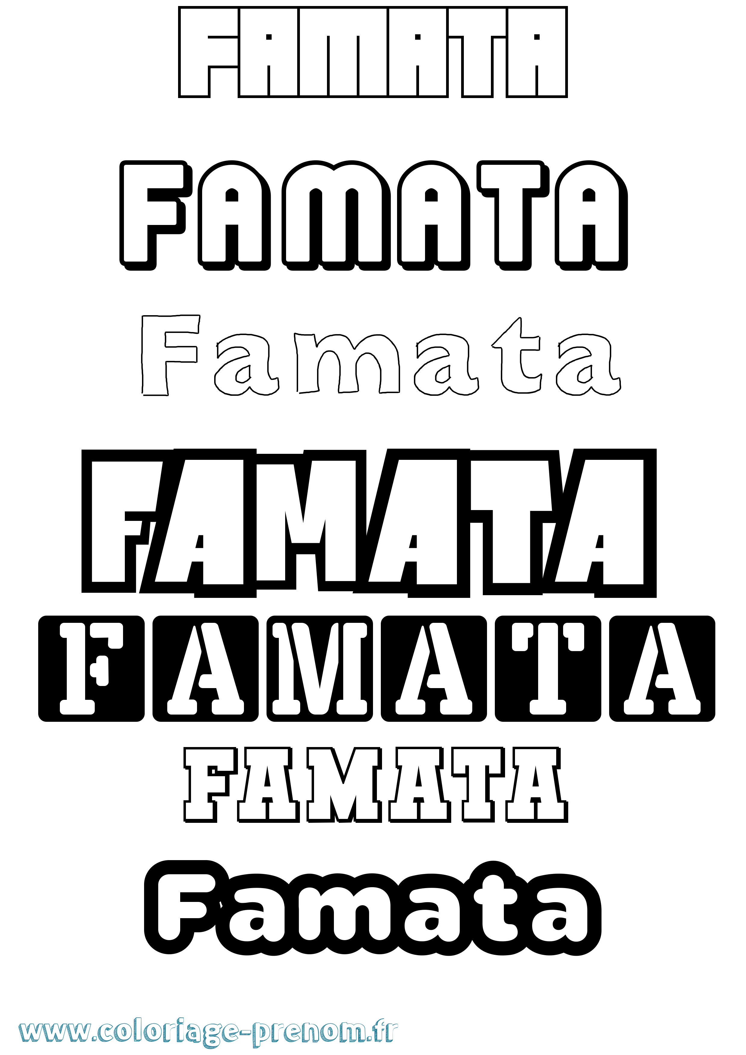 Coloriage Famata Simple Coloriage prénom Famata Simple