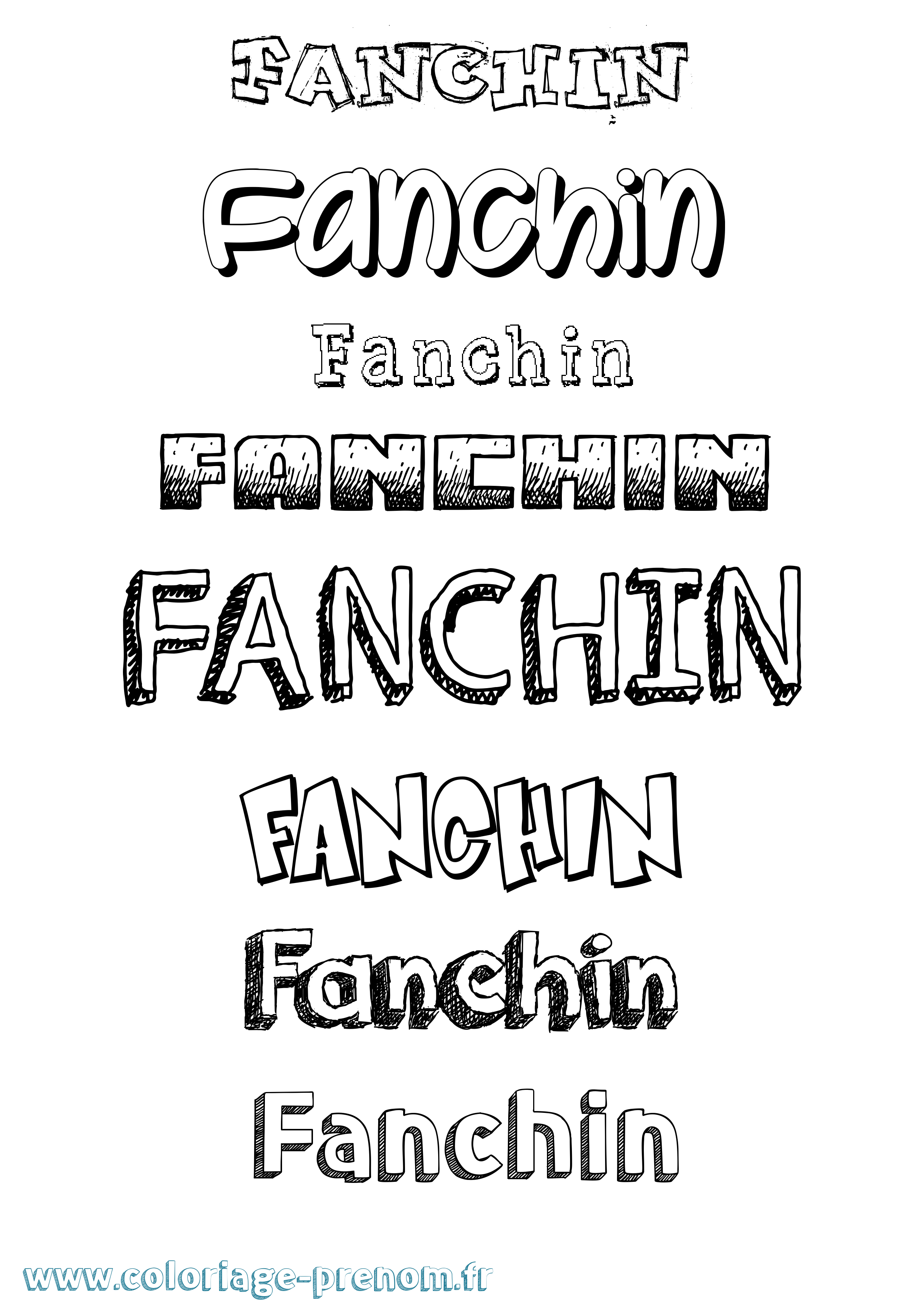 Coloriage prénom Fanchin Dessiné