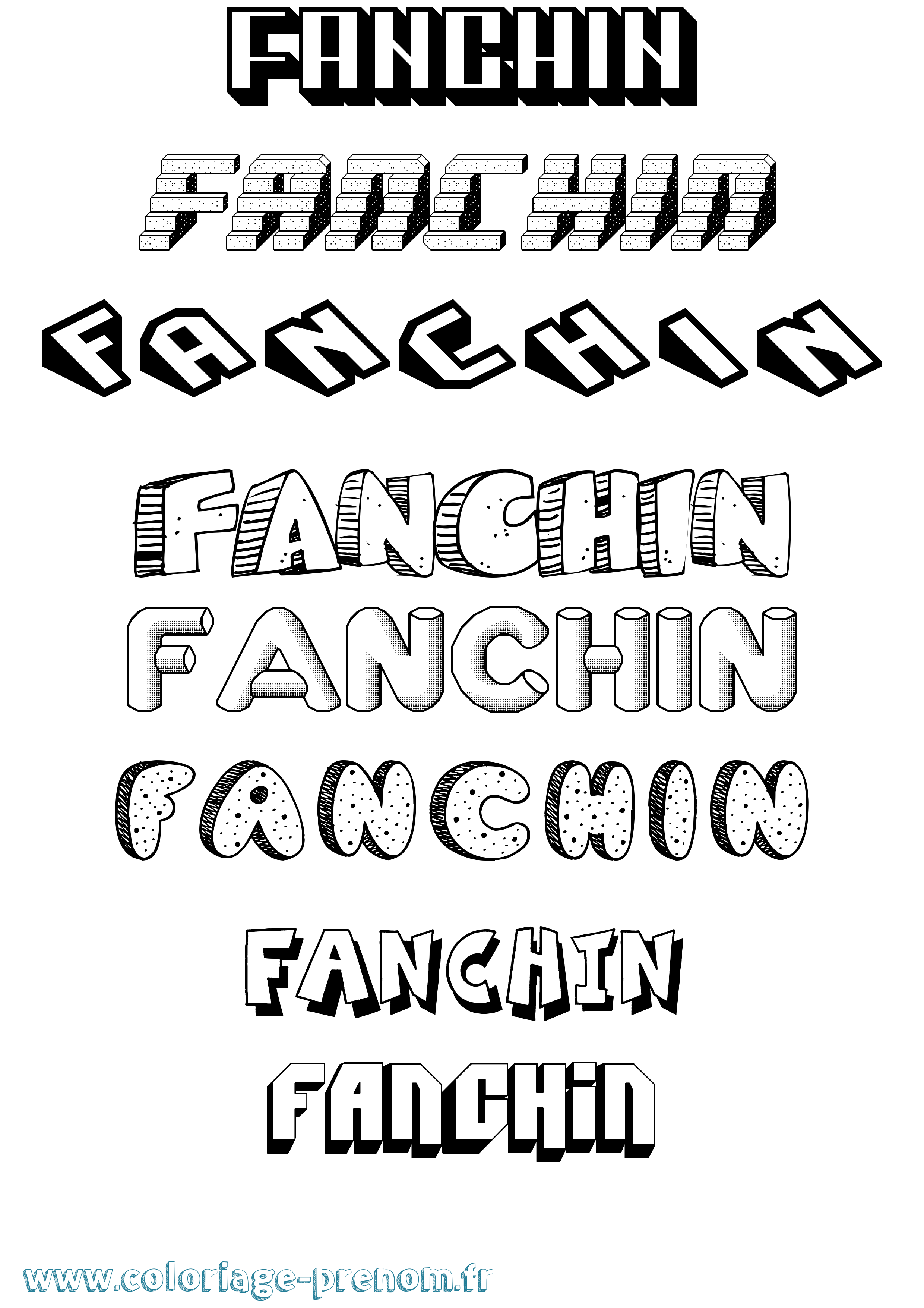 Coloriage prénom Fanchin Effet 3D