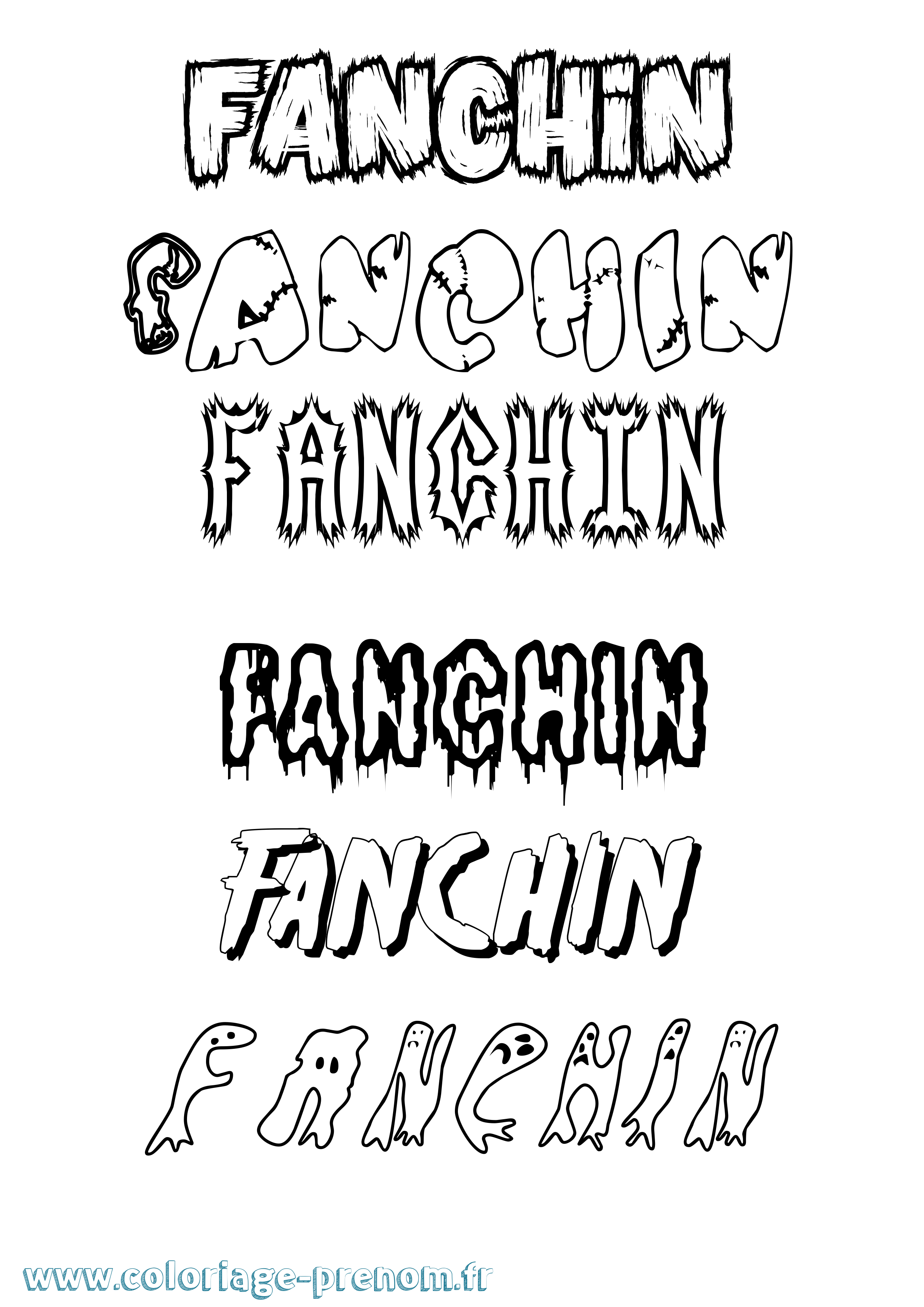 Coloriage prénom Fanchin Frisson