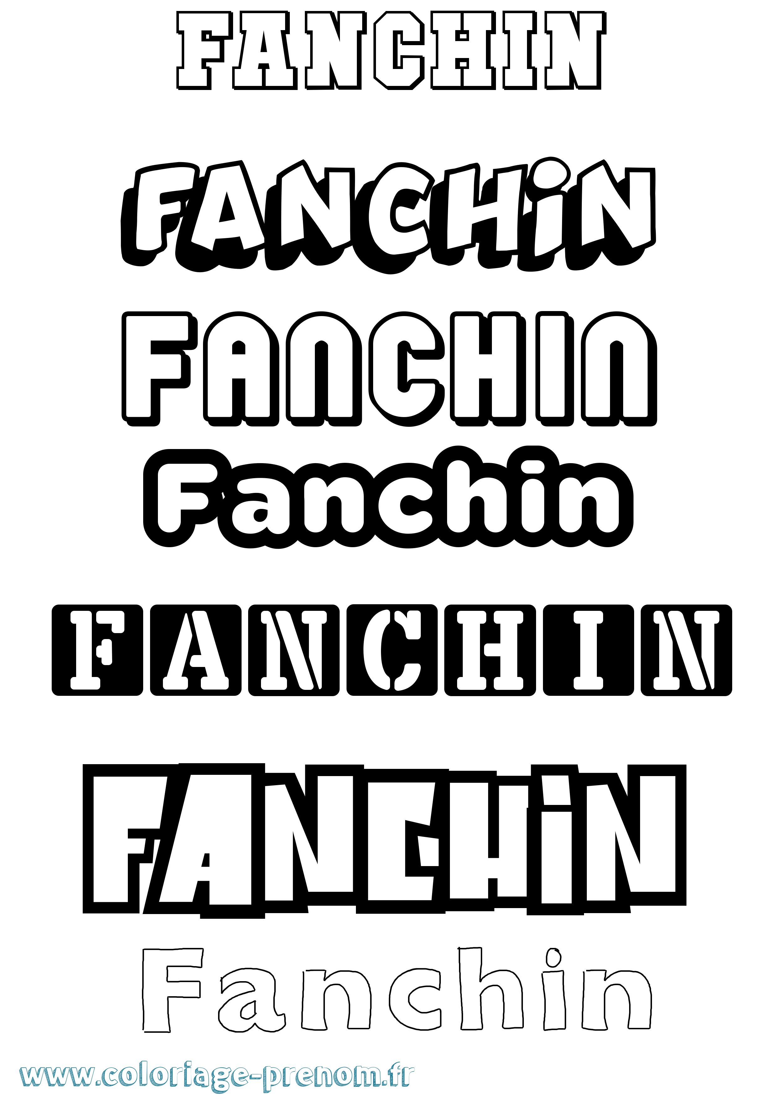 Coloriage prénom Fanchin Simple