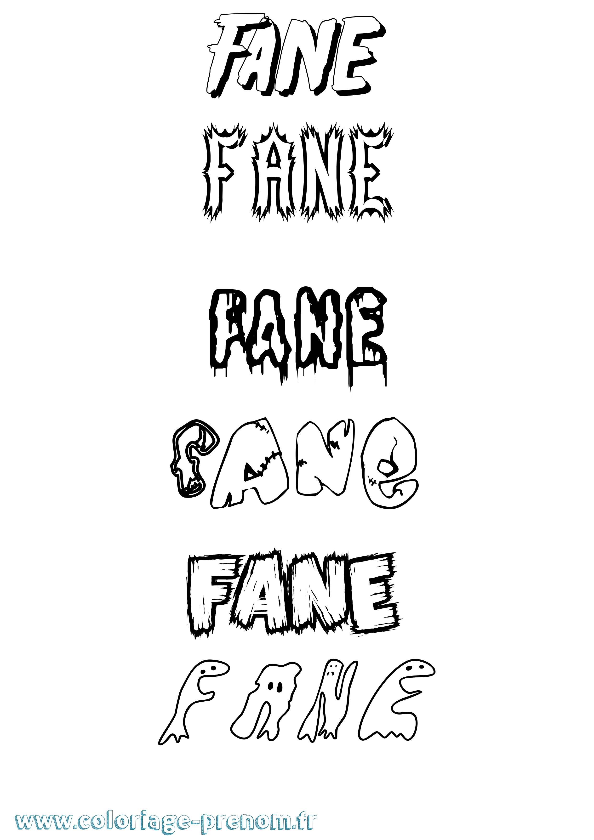 Coloriage Fane Frisson Coloriage prénom Fane Frisson