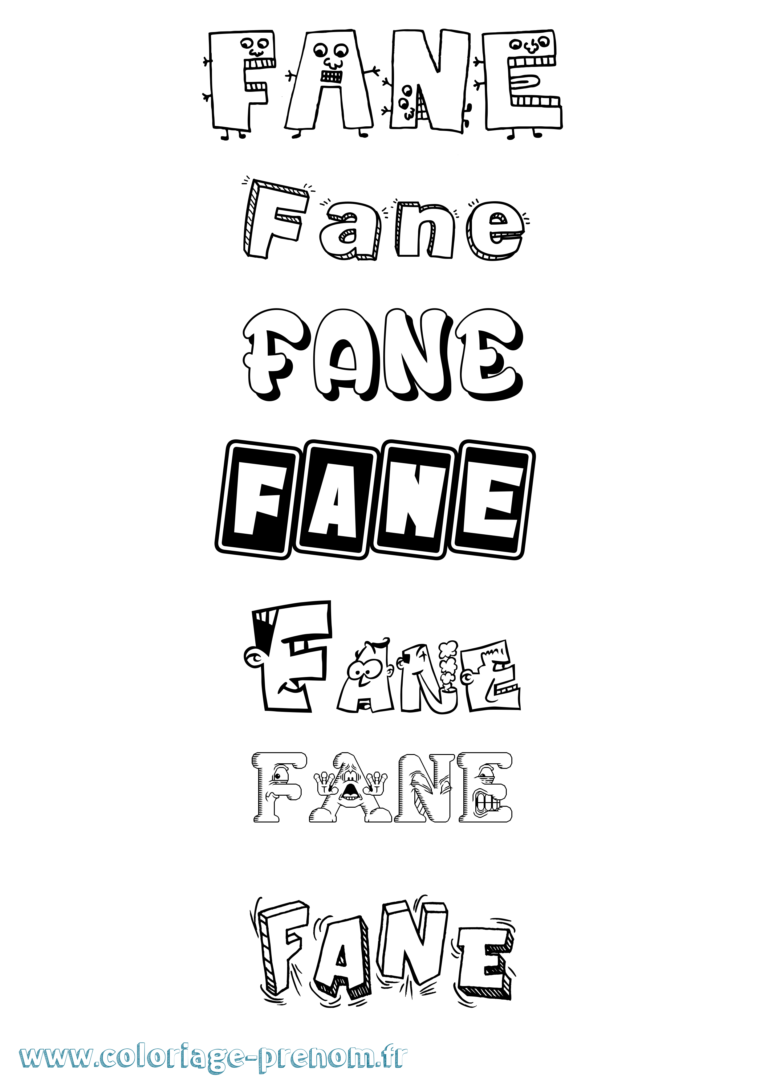Coloriage Fane Fun Coloriage prénom Fane Fun