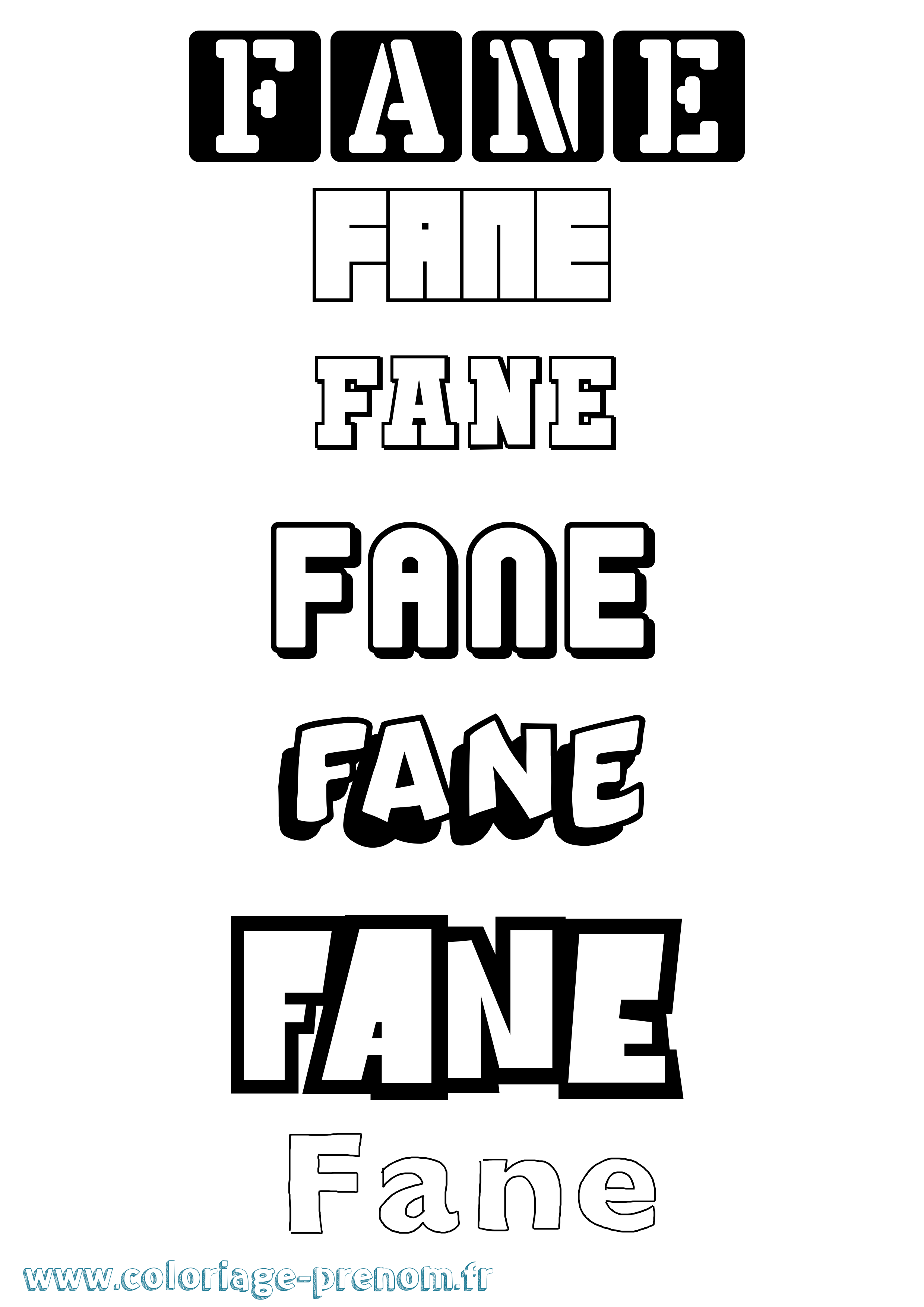 Coloriage Fane Simple Coloriage prénom Fane Simple