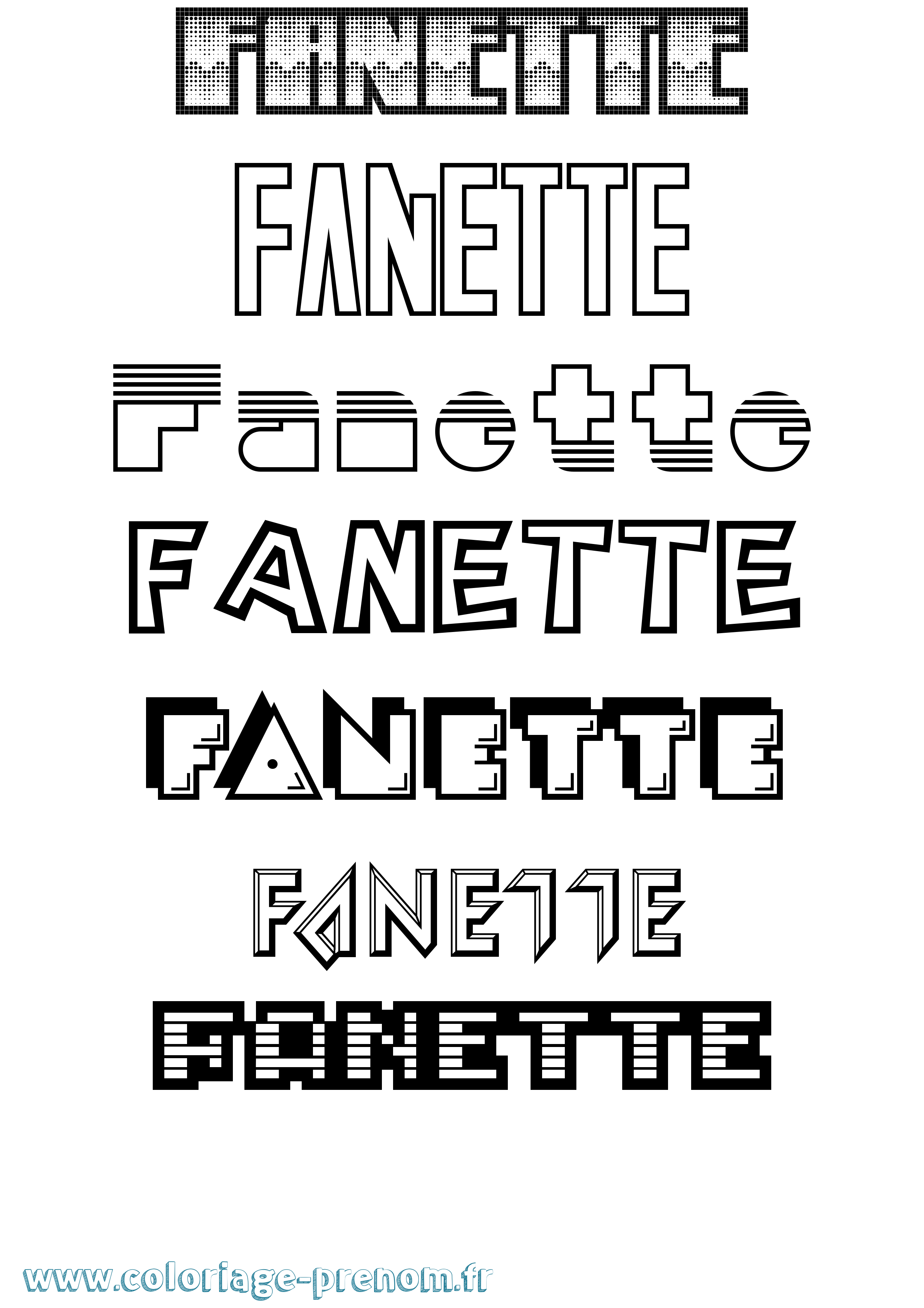 Coloriage Fanette Jeux Vidéos Coloriage prénom Fanette Jeux Vidéos