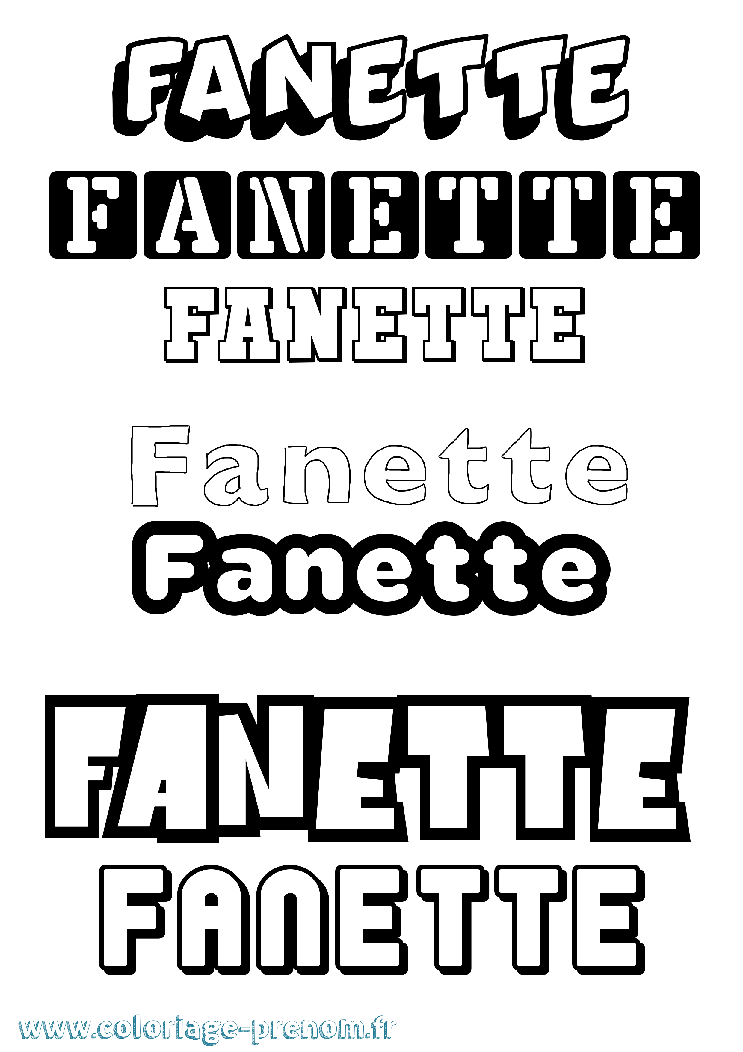Coloriage Fanette Simple Coloriage prénom Fanette Simple