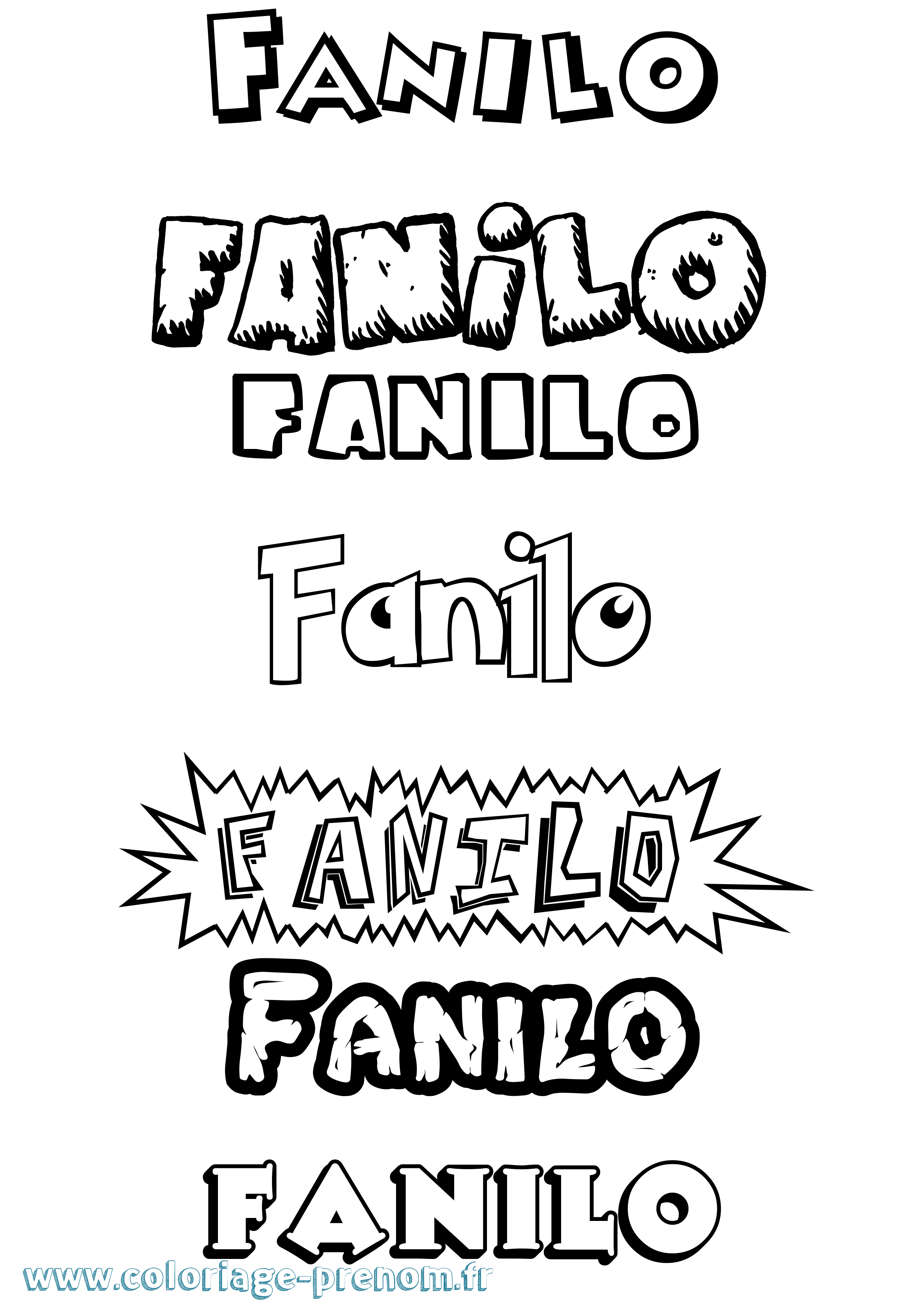 Coloriage Fanilo Dessin Animé Coloriage prénom Fanilo Dessin Animé
