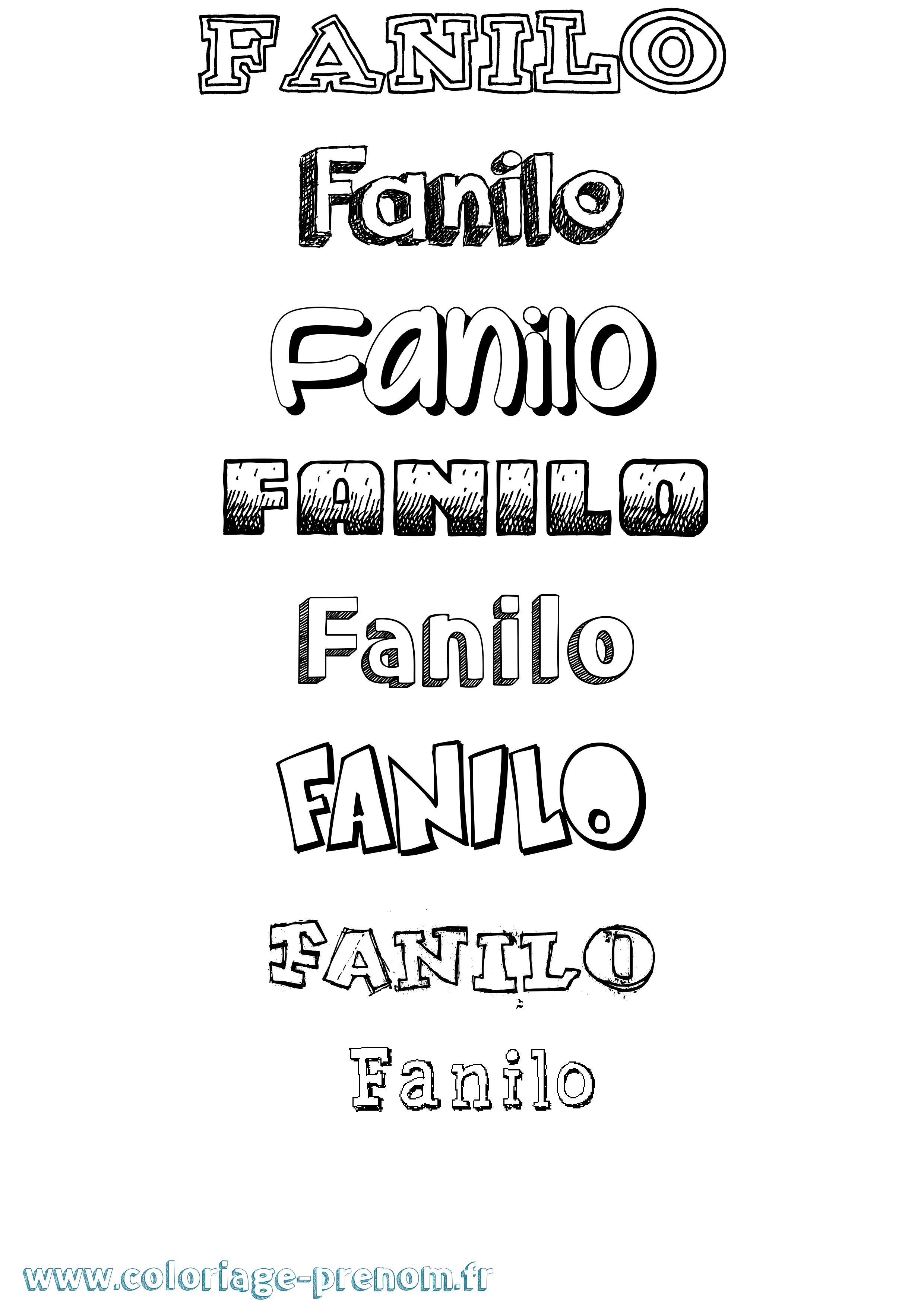 Coloriage Fanilo Dessiné Coloriage prénom Fanilo Dessiné