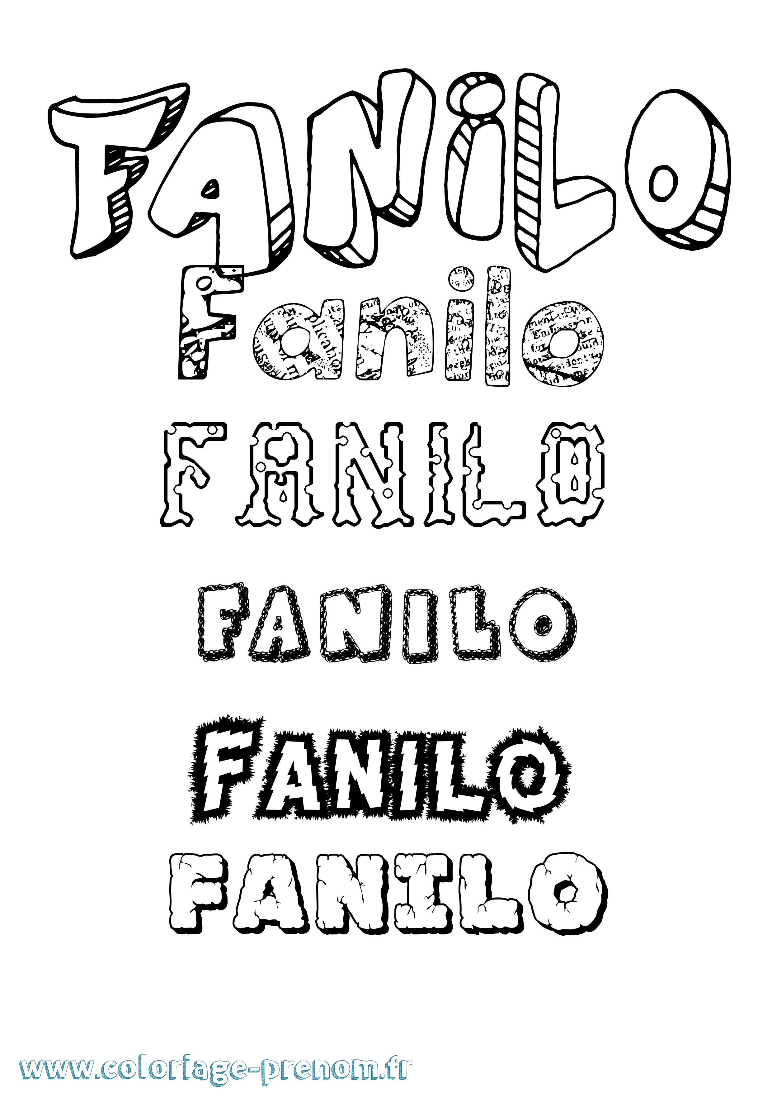 Coloriage Fanilo Destructuré Coloriage prénom Fanilo Destructuré