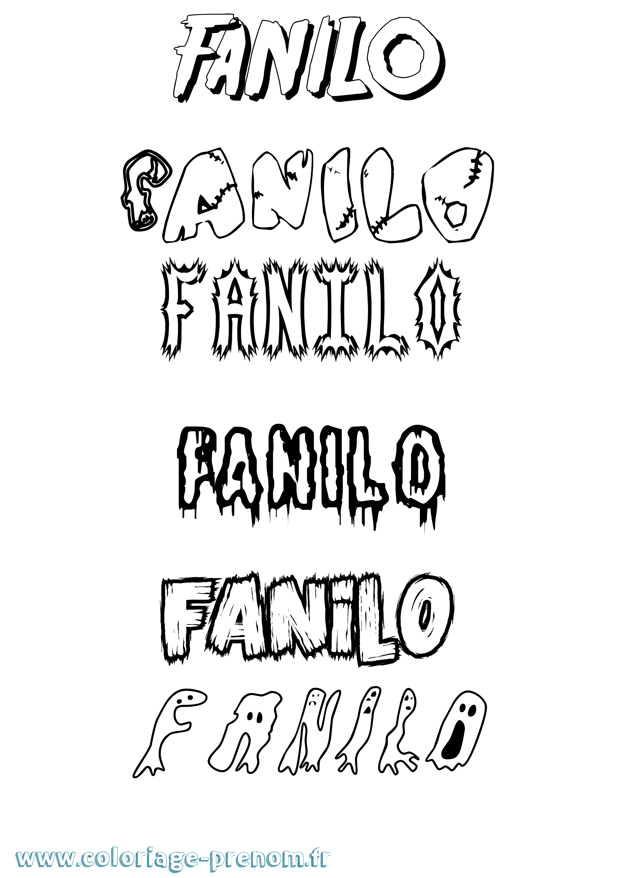 Coloriage Fanilo Frisson Coloriage prénom Fanilo Frisson