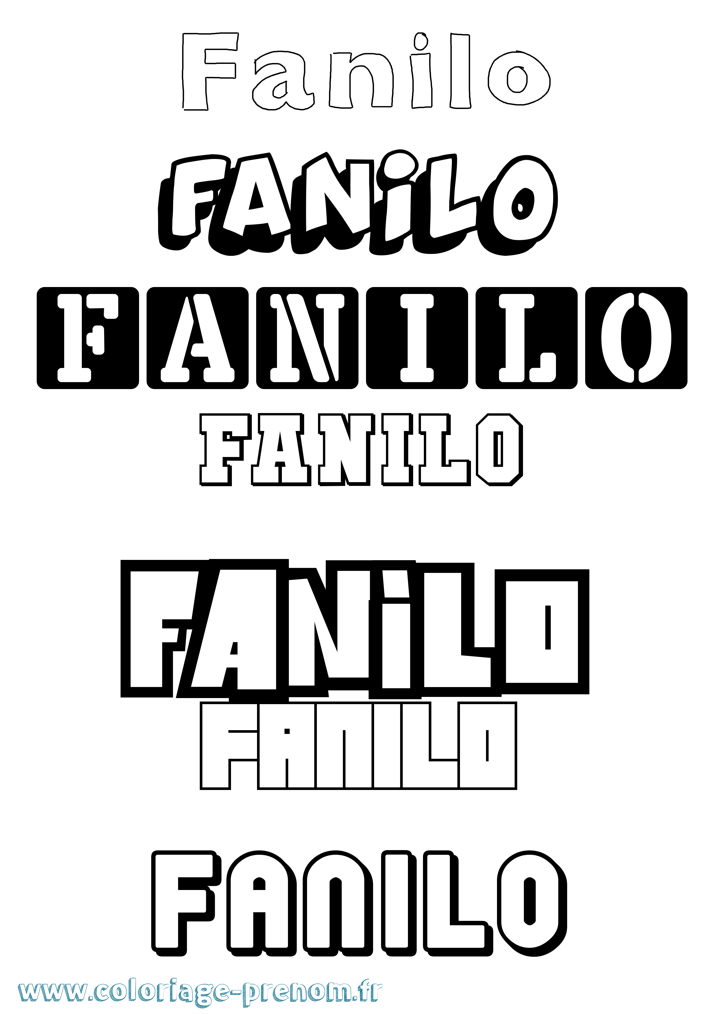 Coloriage Fanilo Simple Coloriage prénom Fanilo Simple