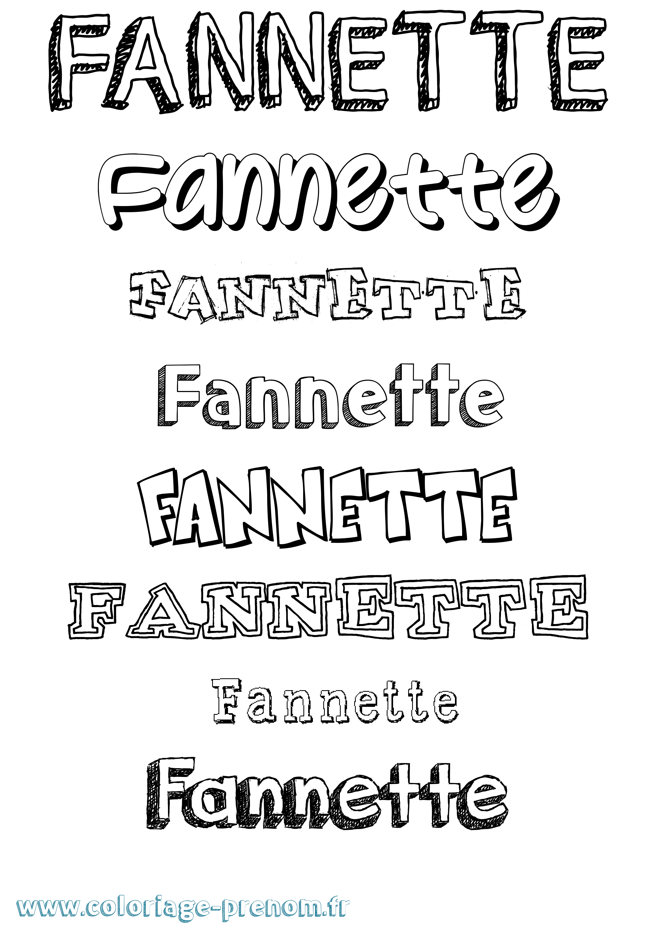 Coloriage Fannette Dessiné Coloriage prénom Fannette Dessiné
