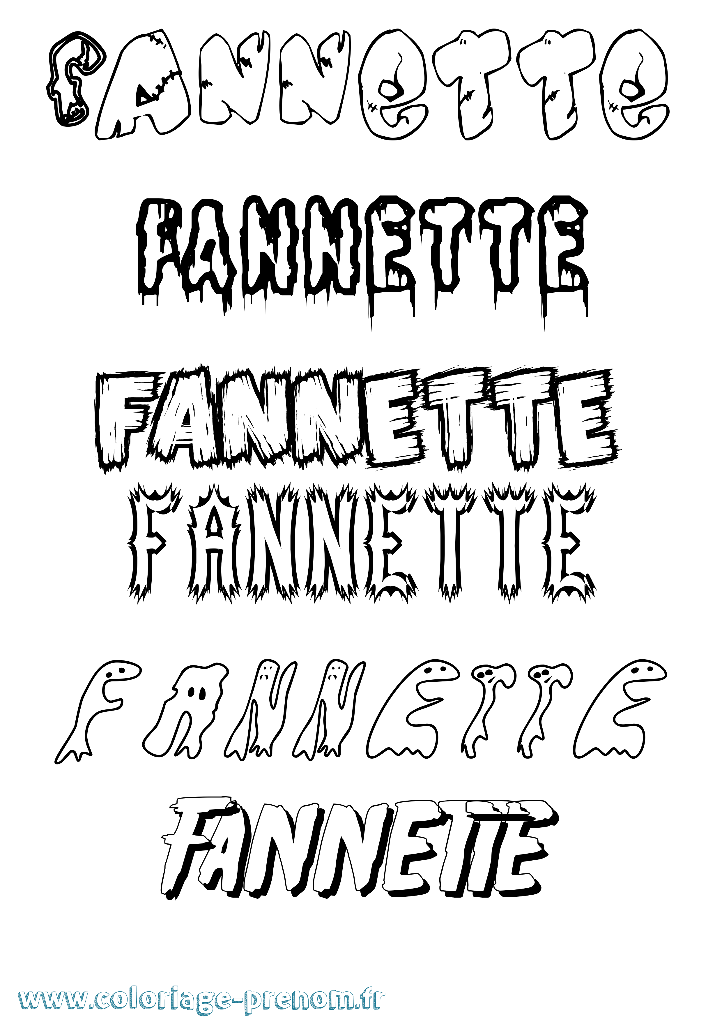 Coloriage Fannette Frisson Coloriage prénom Fannette Frisson