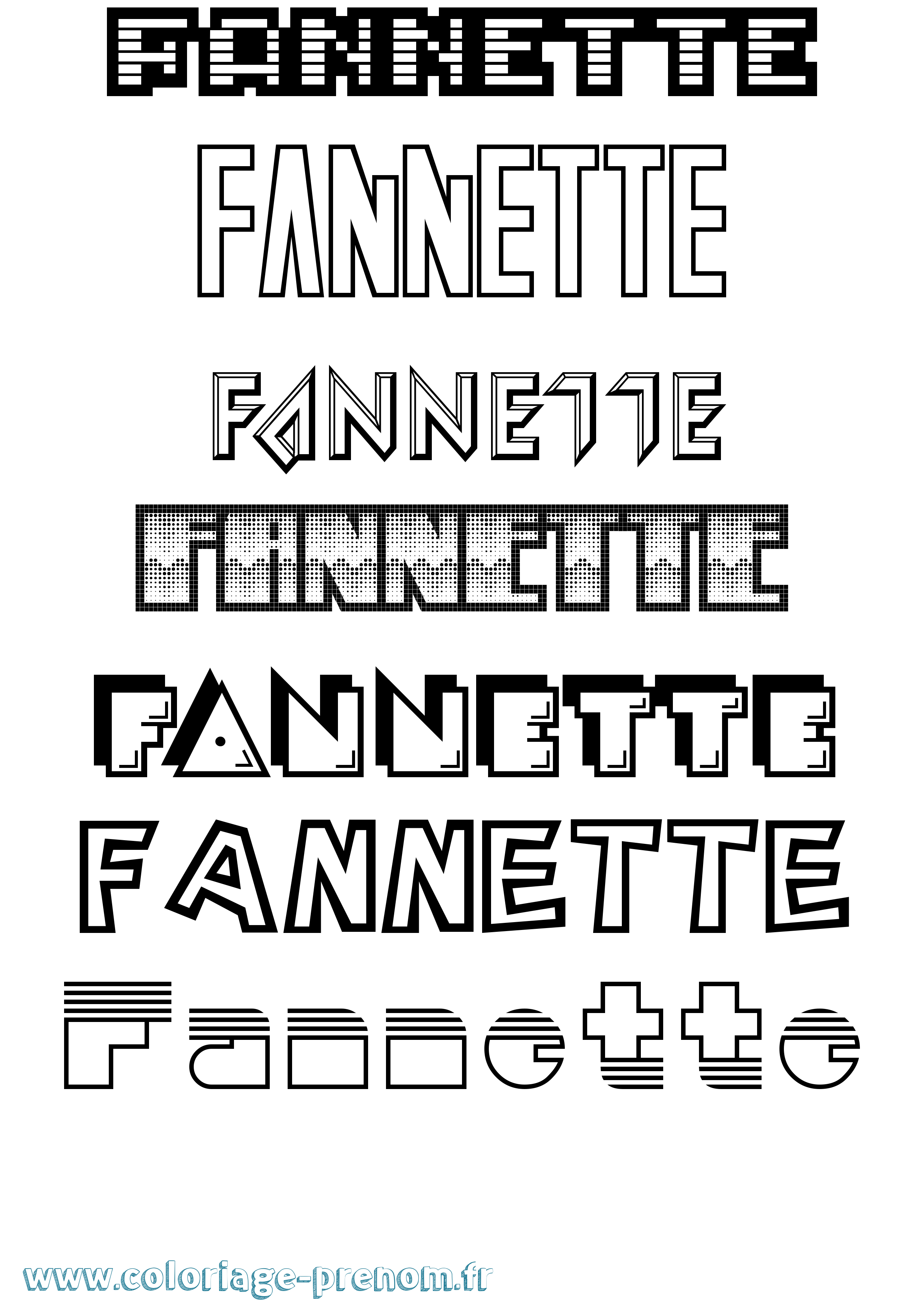 Coloriage Fannette Jeux Vidéos Coloriage prénom Fannette Jeux Vidéos