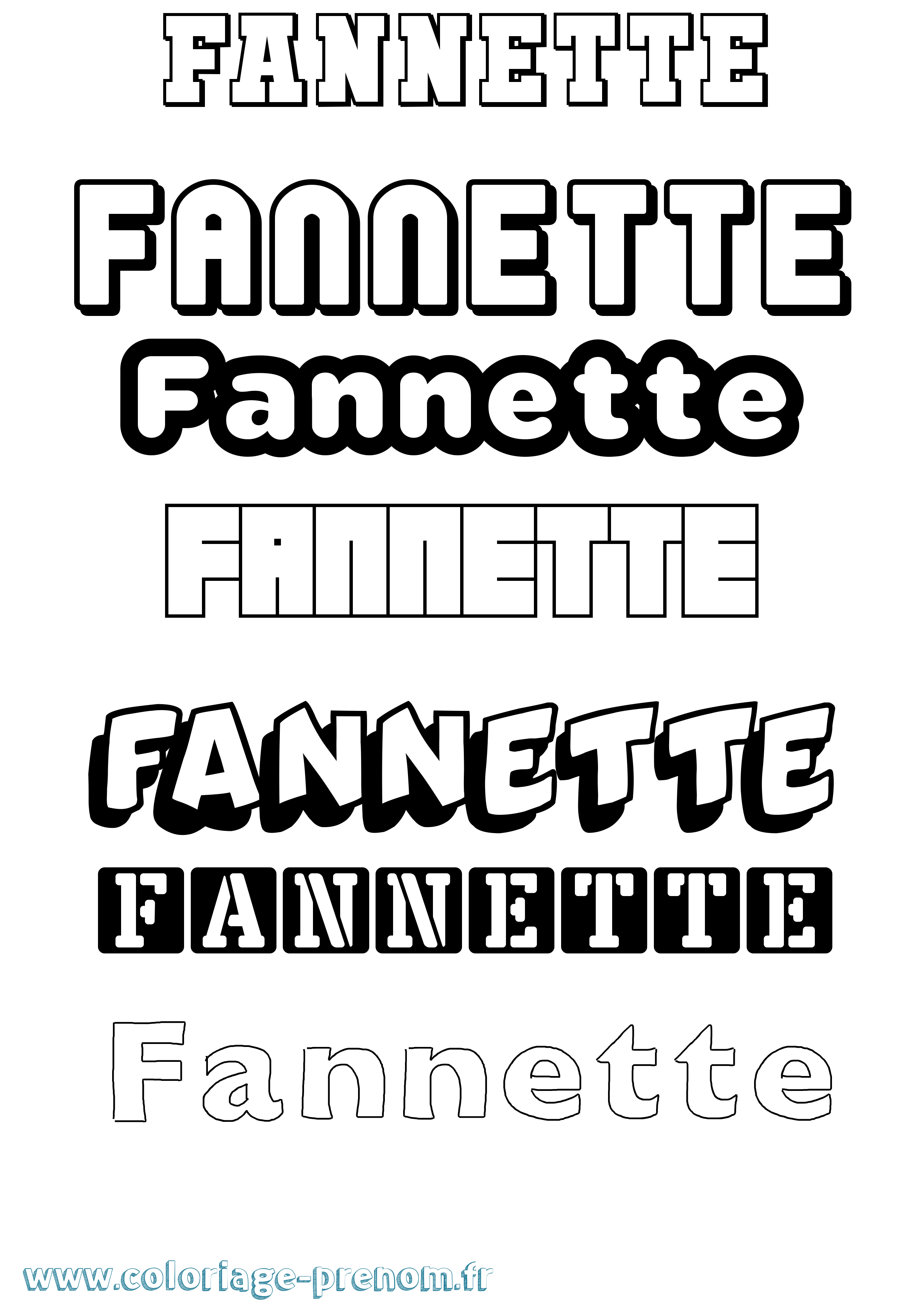 Coloriage Fannette Simple Coloriage prénom Fannette Simple