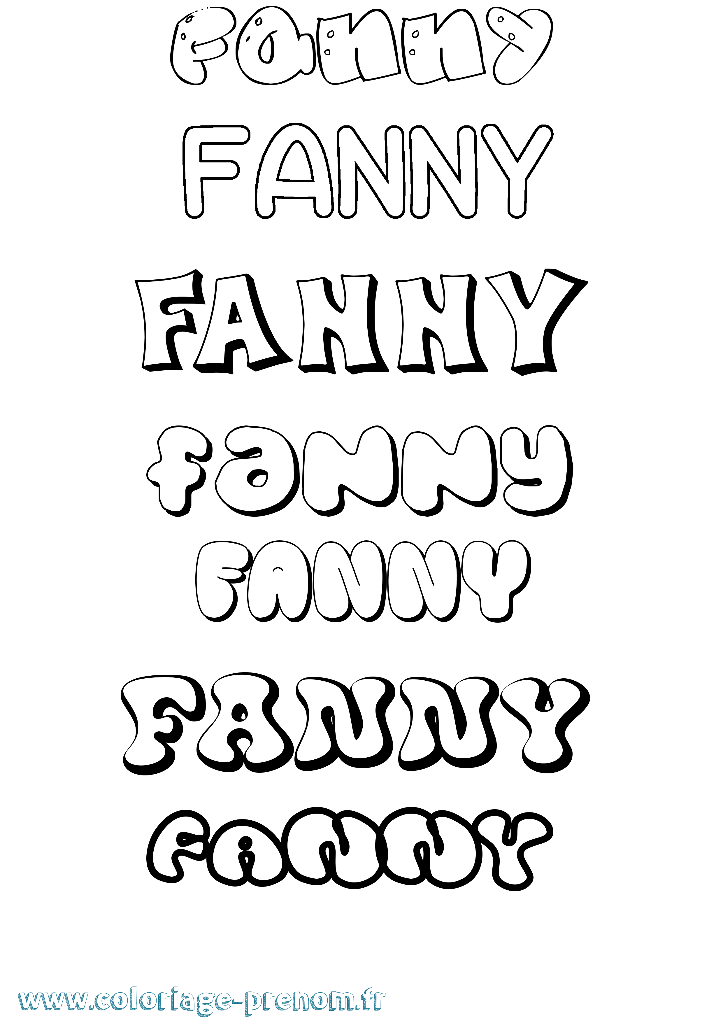 Coloriage prénom Fanny Bubble