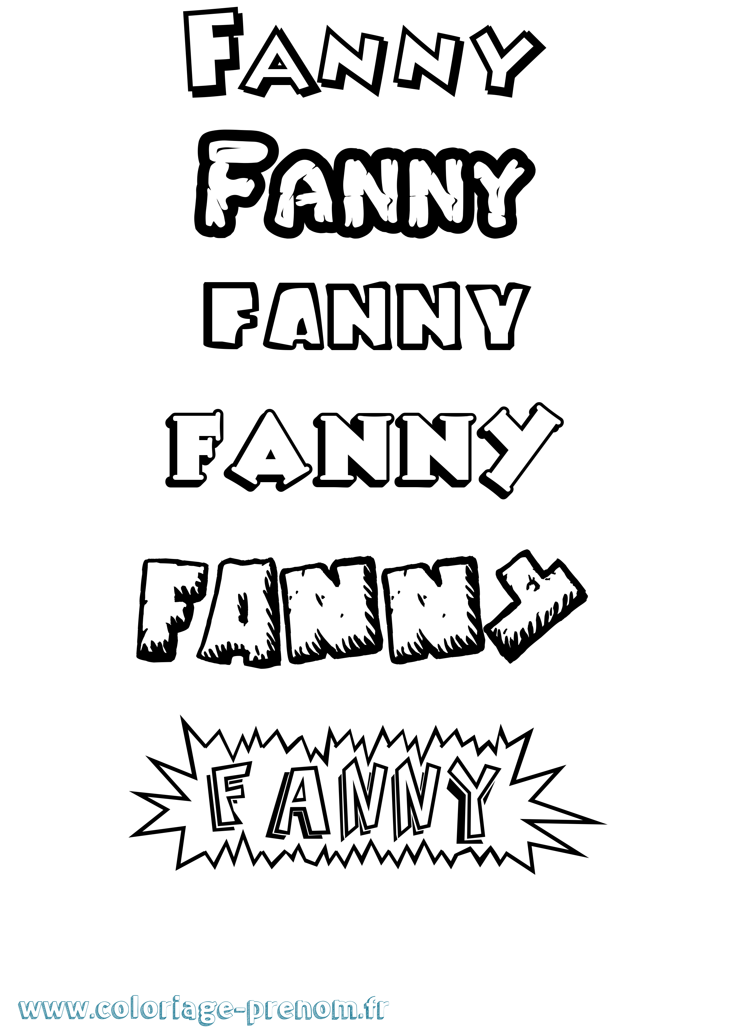 Coloriage prénom Fanny Dessin Animé