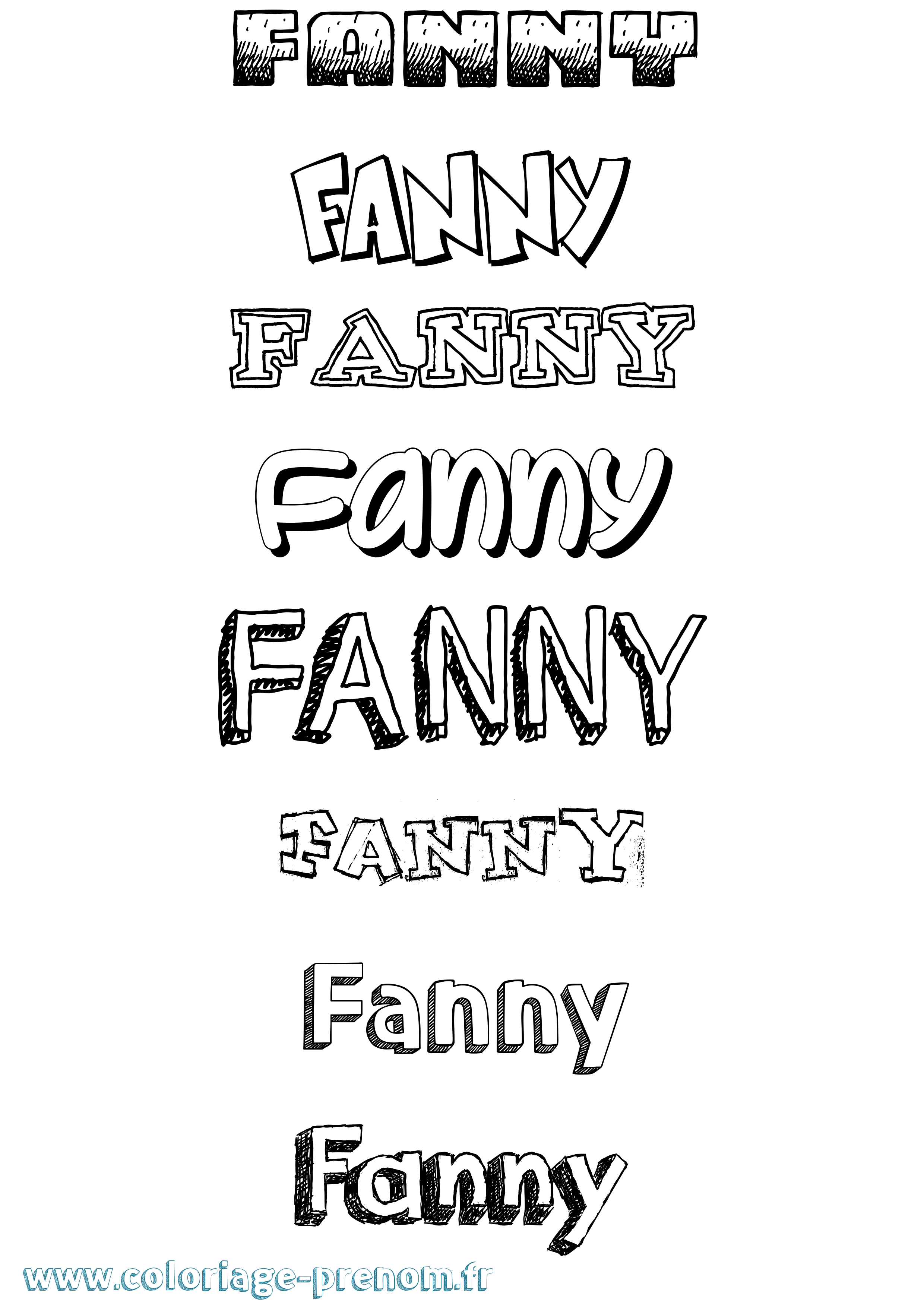 Coloriage prénom Fanny Dessiné