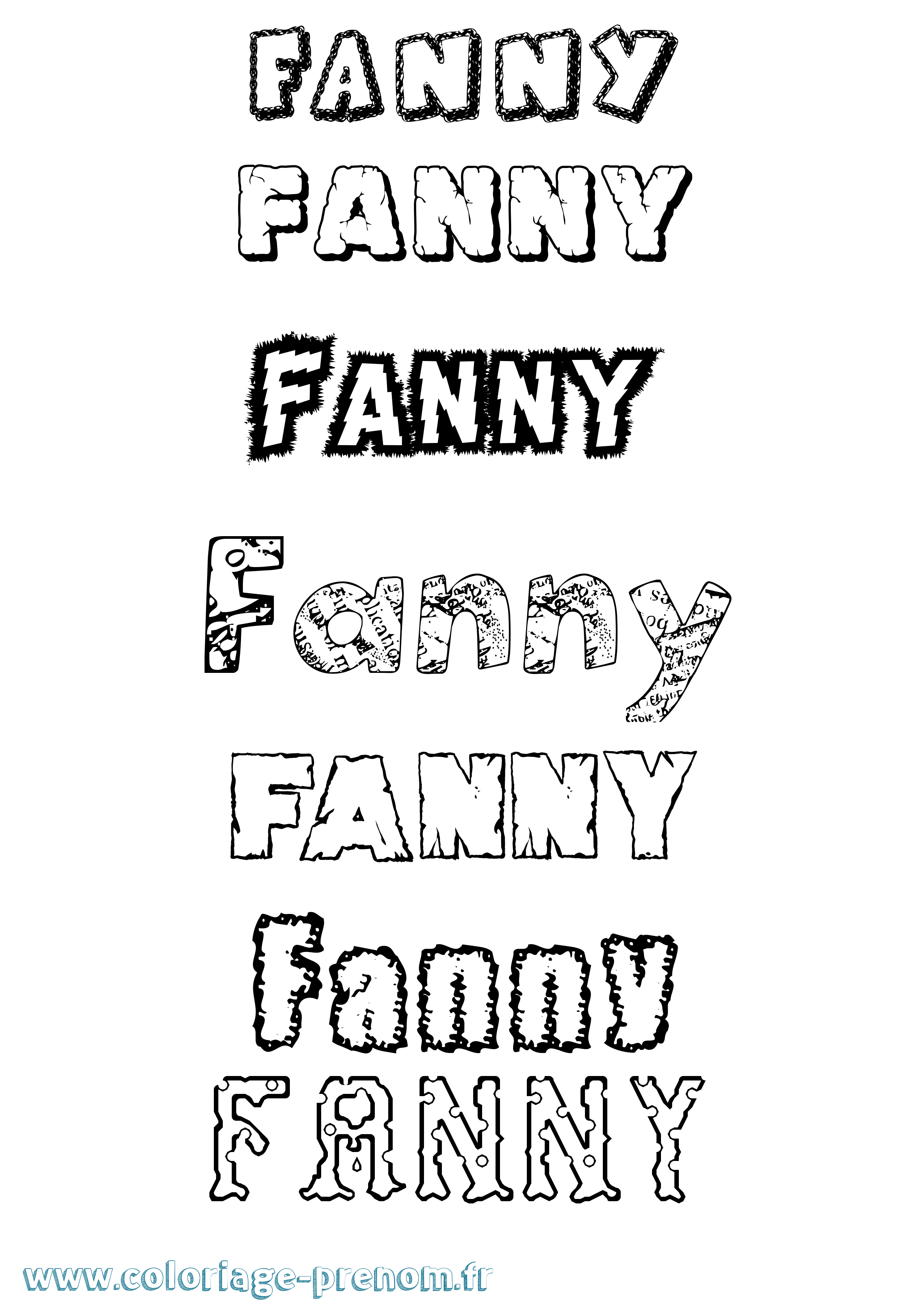 Coloriage Fanny Coloriage prénom Fanny