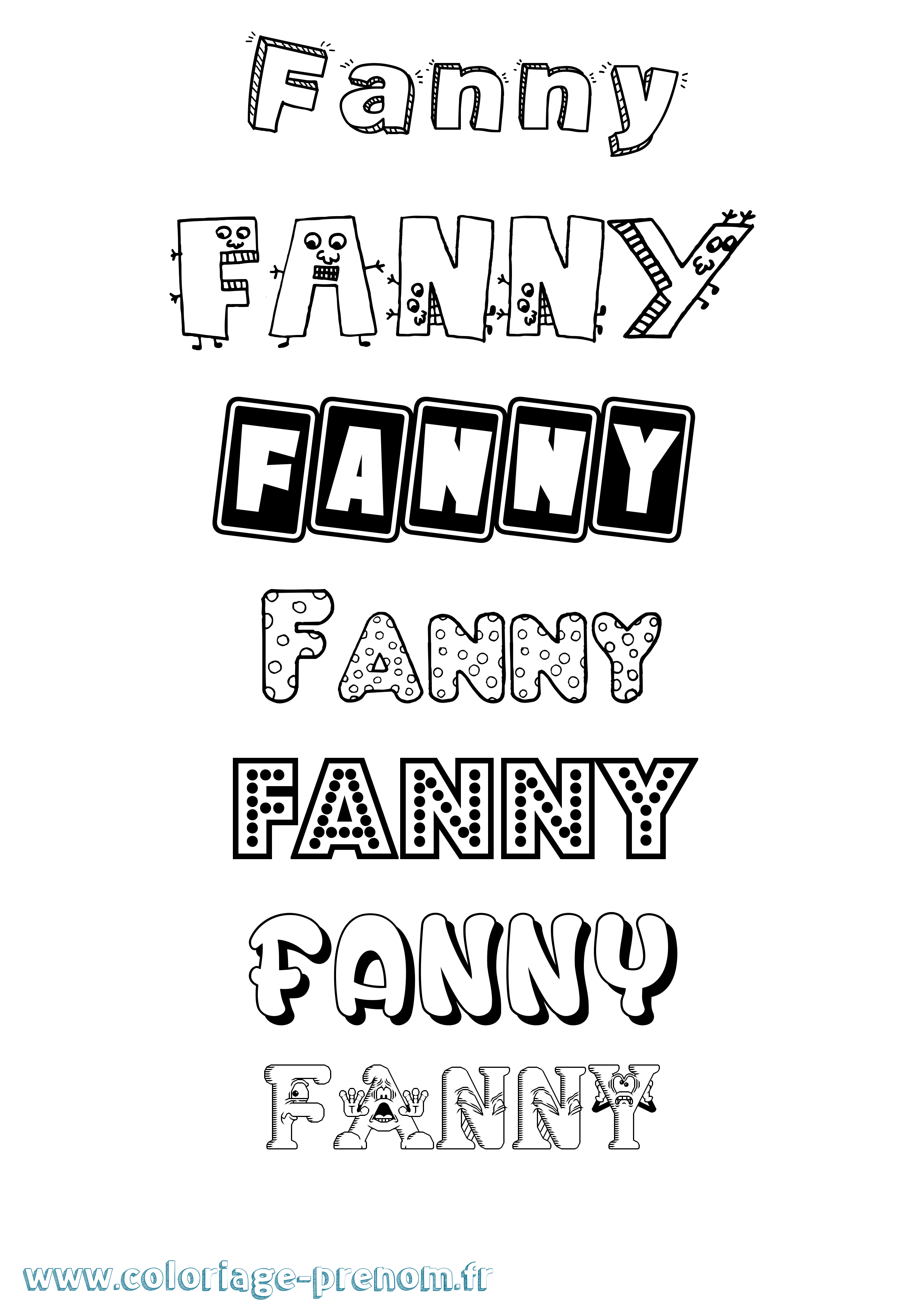 Coloriage prénom Fanny Fun
