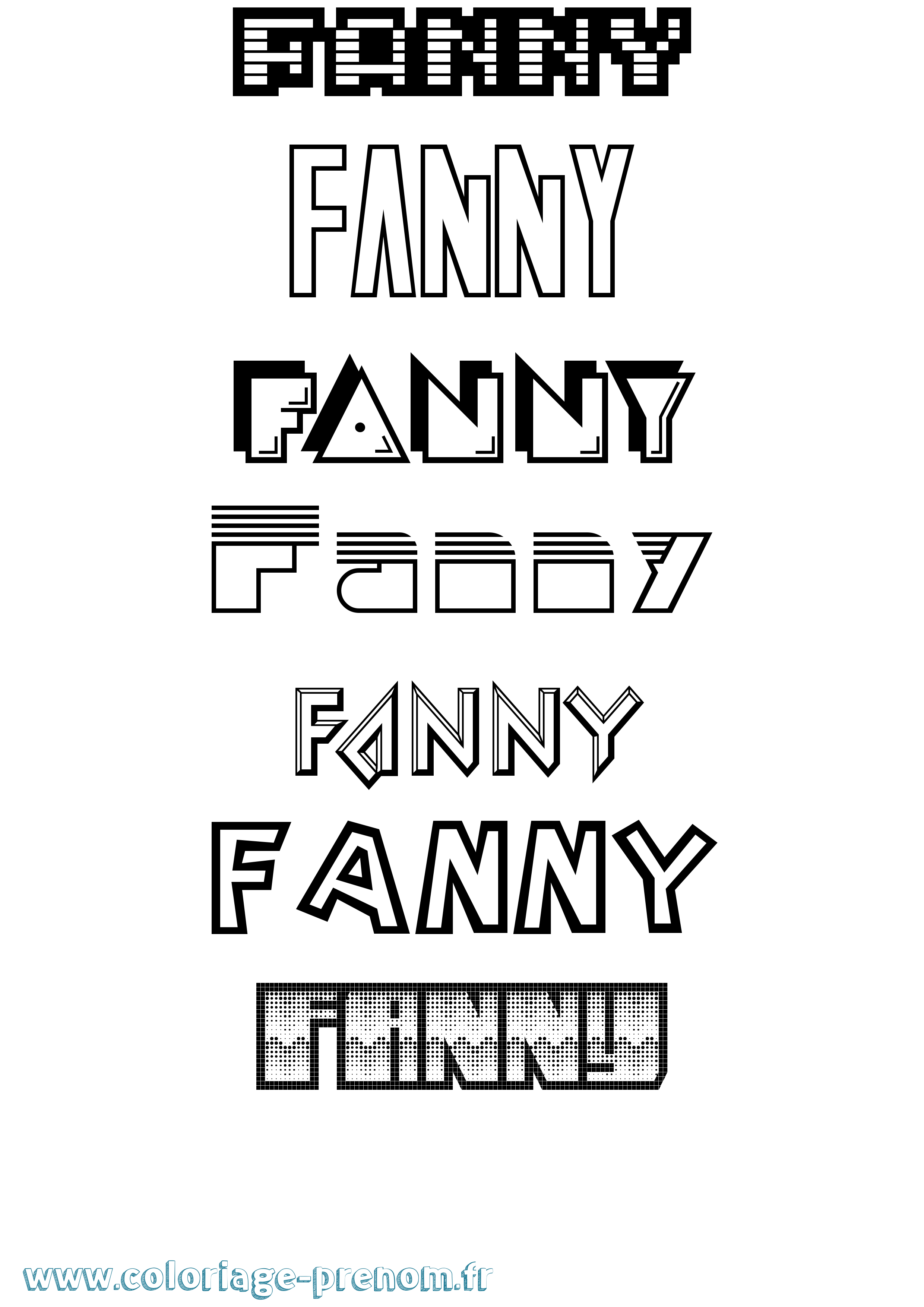 Coloriage prénom Fanny Jeux Vidéos