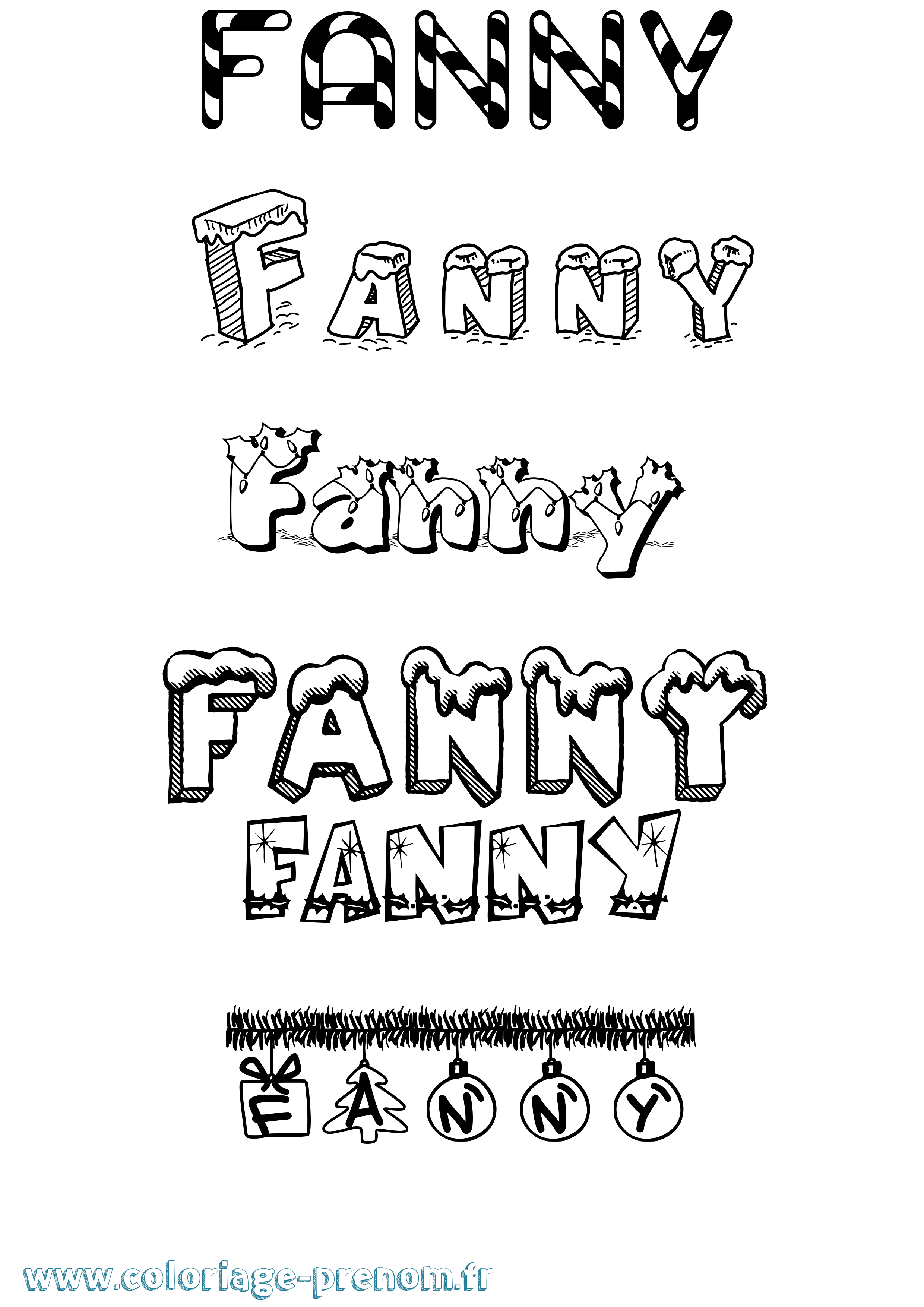 Coloriage prénom Fanny Noël