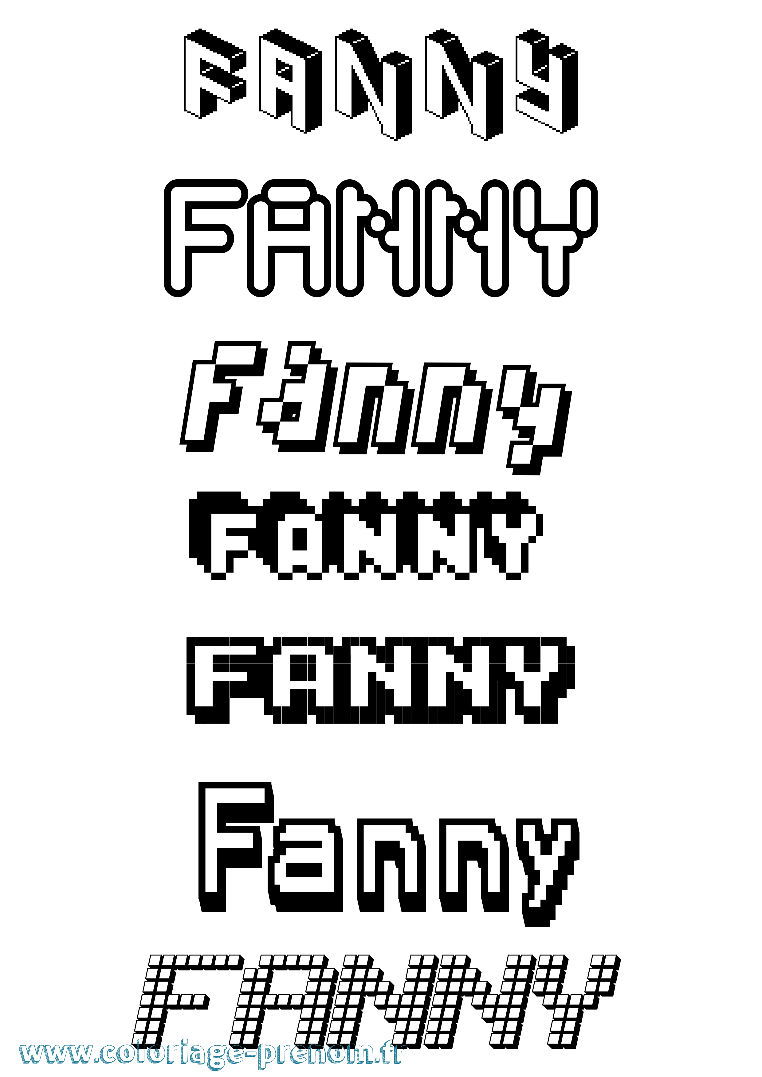Coloriage prénom Fanny Pixel