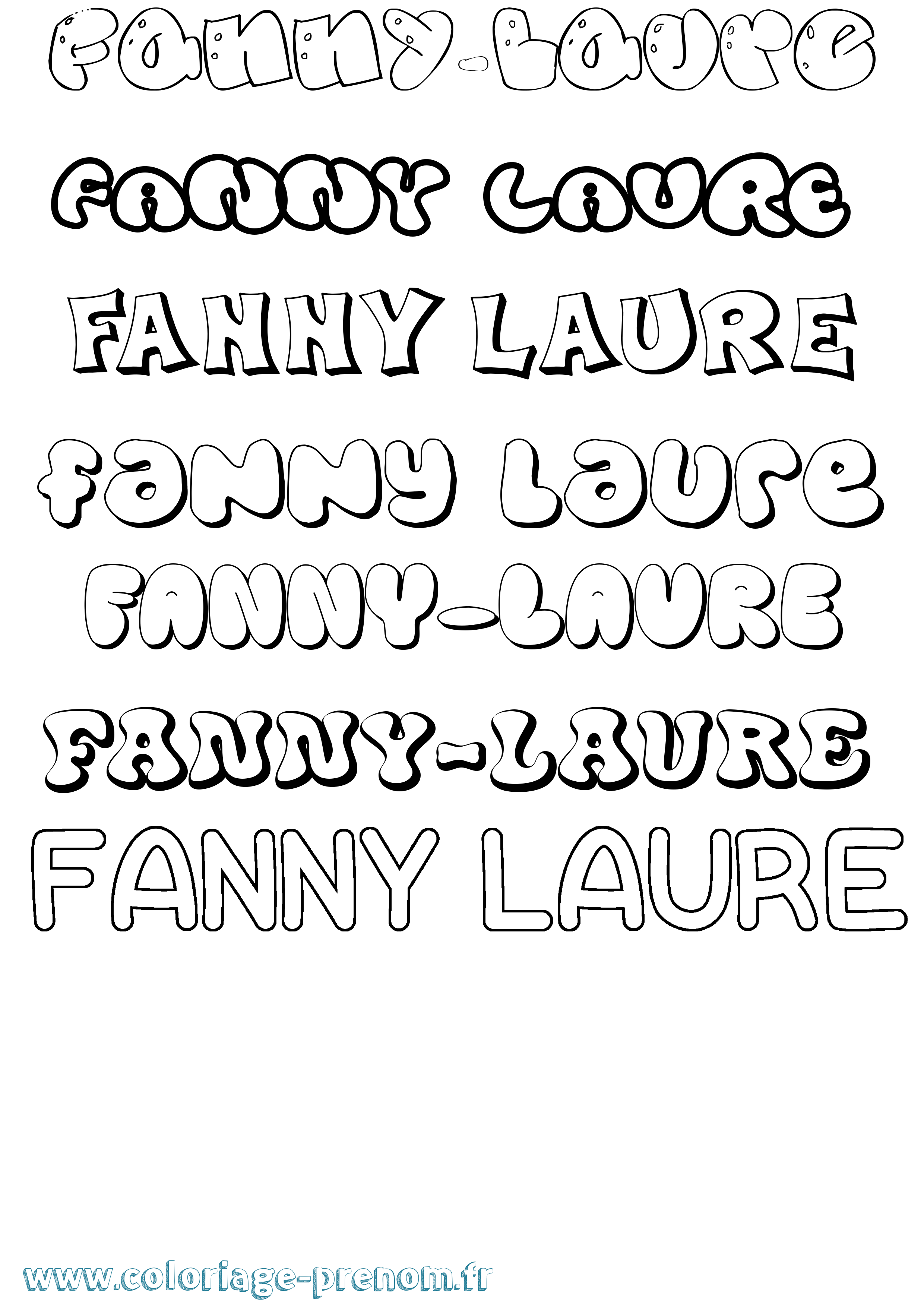 Coloriage Fanny-Laure Bubble Coloriage prénom Fanny-Laure Bubble