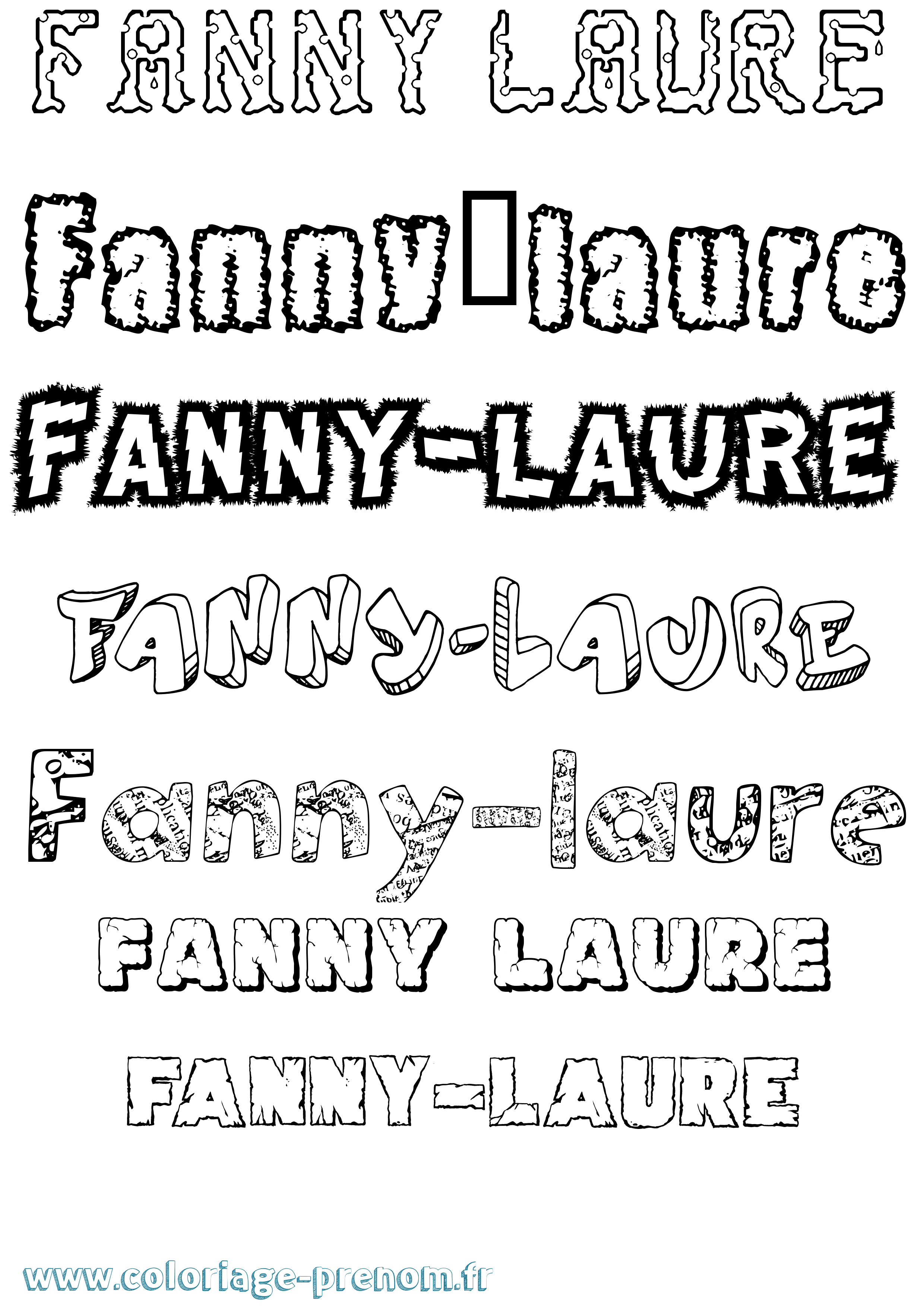 Coloriage Fanny-Laure Destructuré Coloriage prénom Fanny-Laure Destructuré