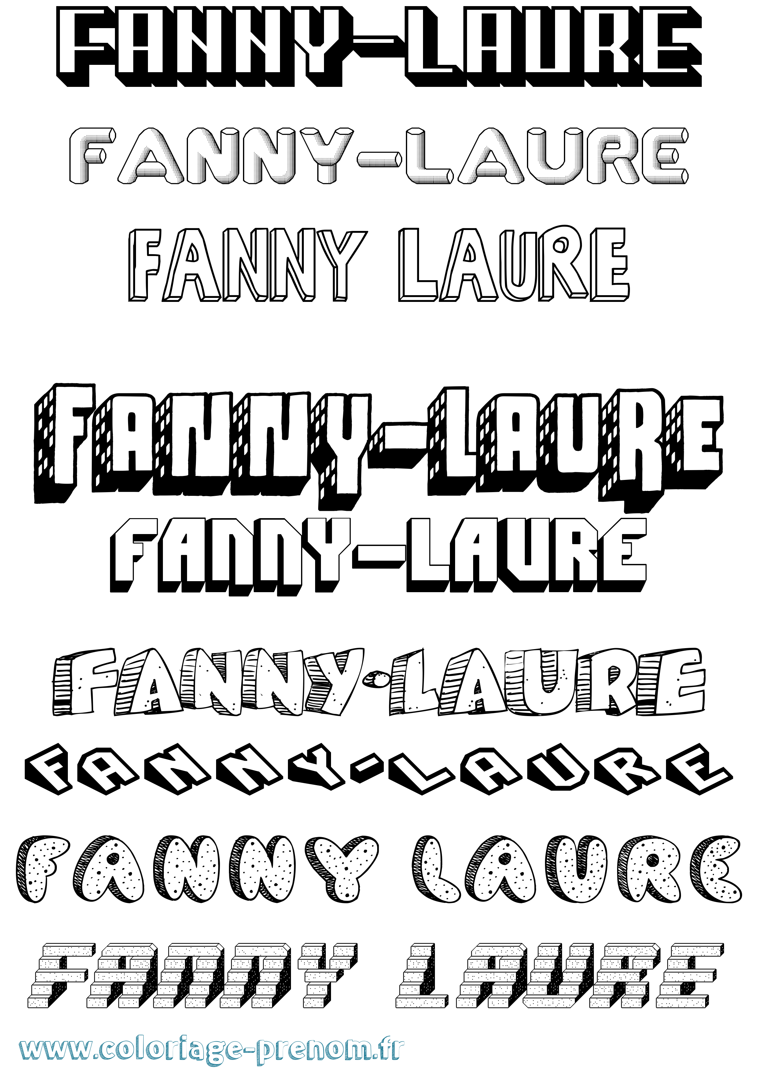 Coloriage Fanny-Laure Effet 3D Coloriage prénom Fanny-Laure Effet 3D