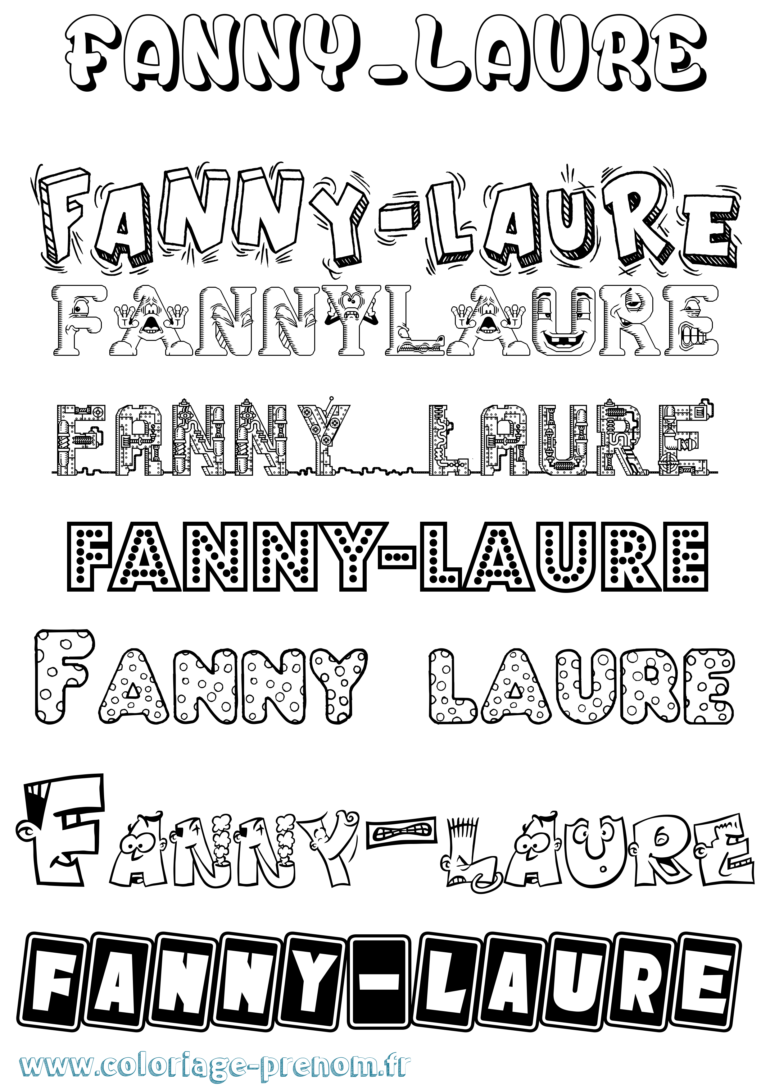 Coloriage Fanny-Laure Fun Coloriage prénom Fanny-Laure Fun